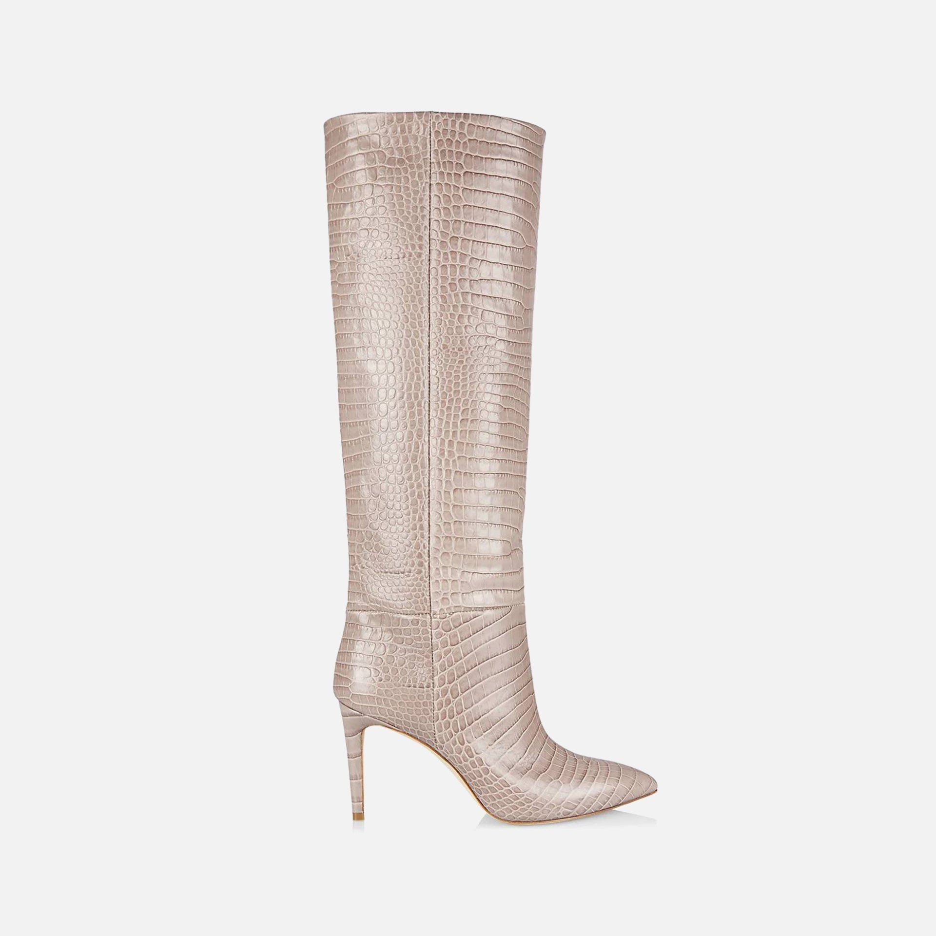 Paris Texas Stiletto Boot Heel Croco-Embossed 85 mm - Taupe