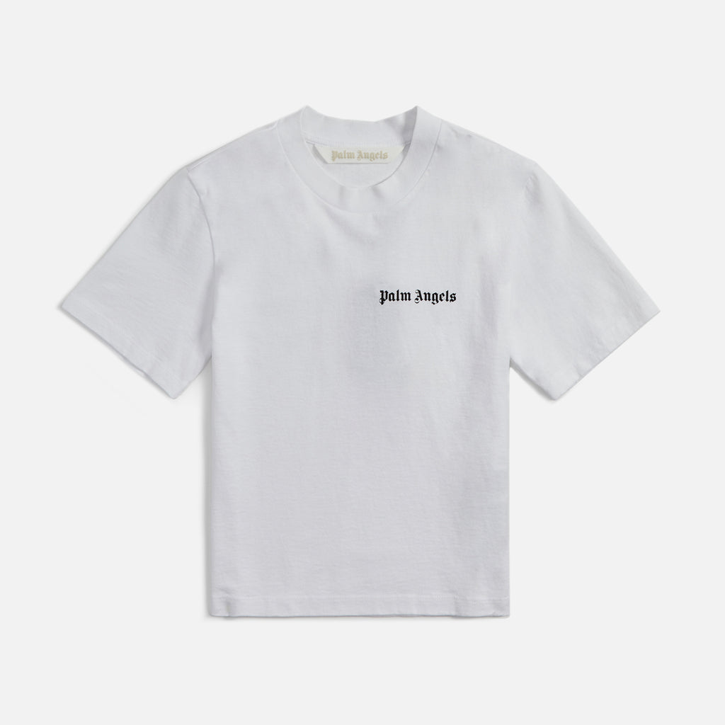 Shop Palm Angels Classic Logo Over Tee White Black