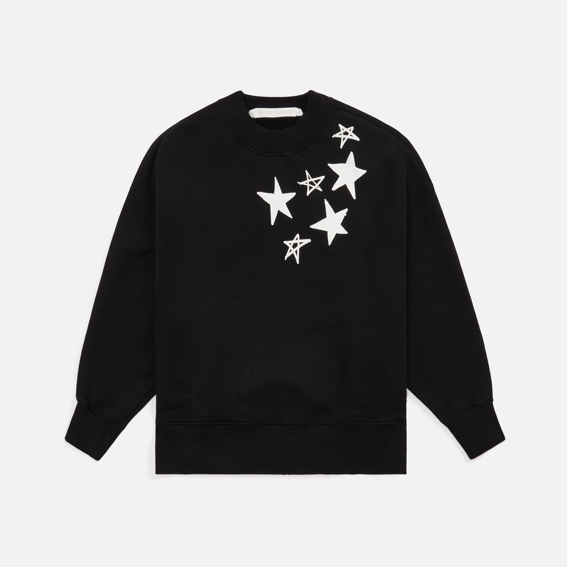 Palm Angels Shooting Stars Over Logo Crew - Black