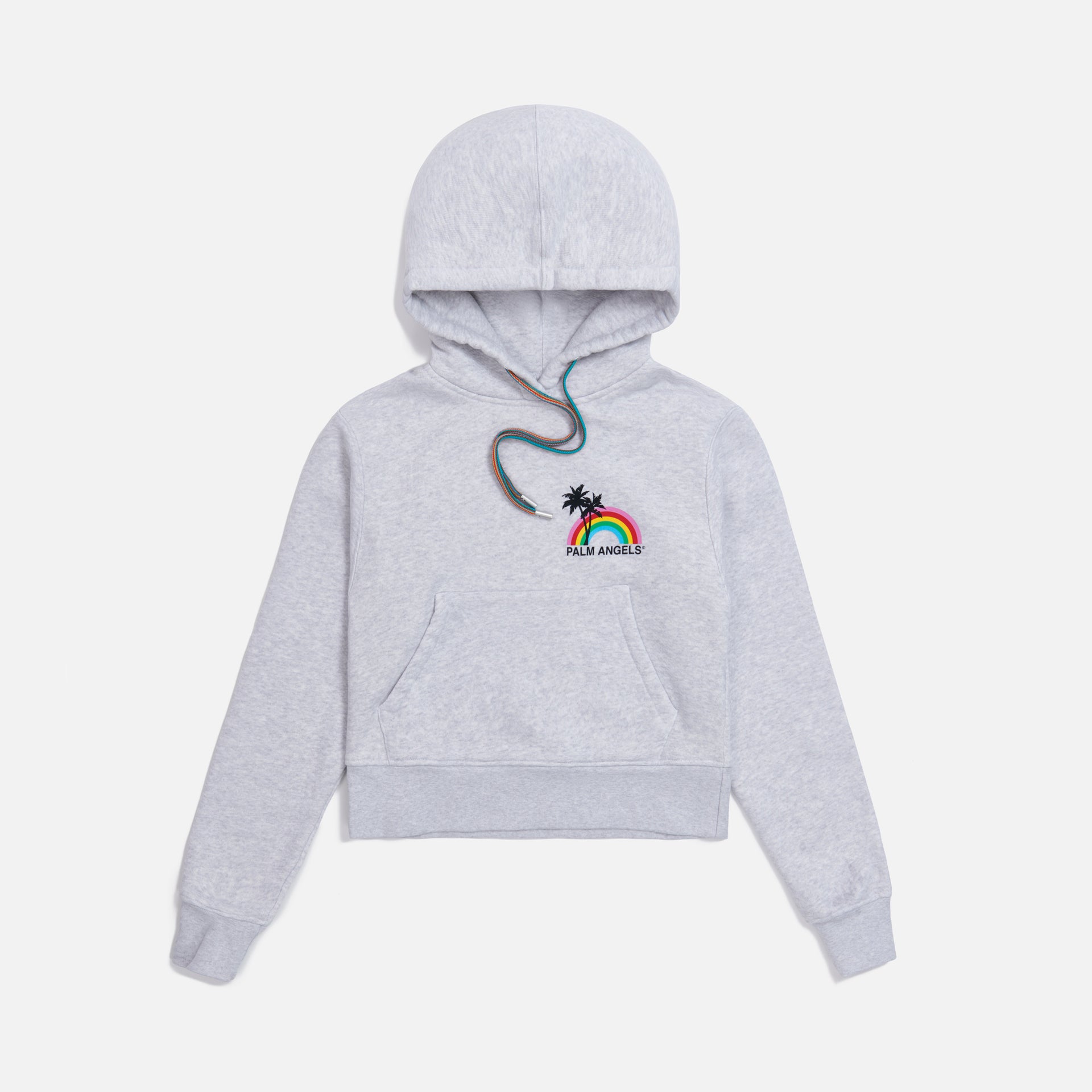 Palm Angels Rainbow Hoodie - Melange Grey