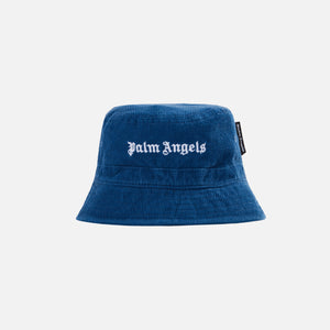 Palm Angels Cord Logo Bucket Hat - Navy