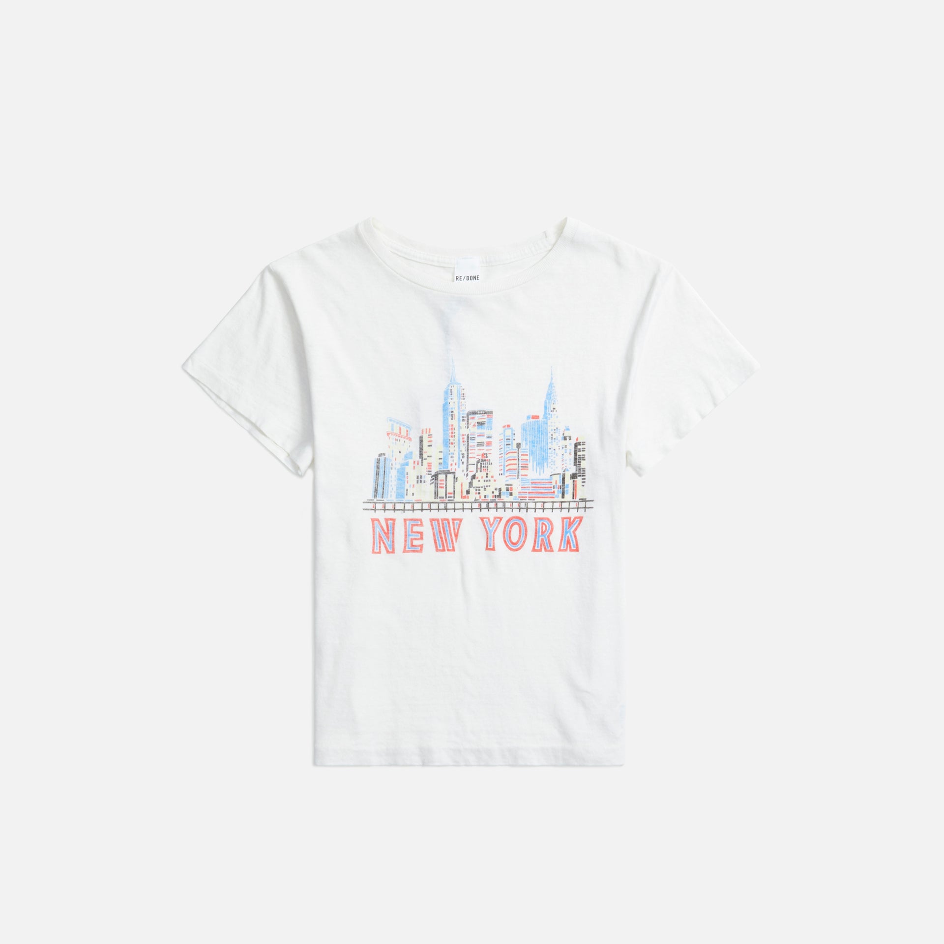 ReDone Classic Tee NY Skyline - Vintage White