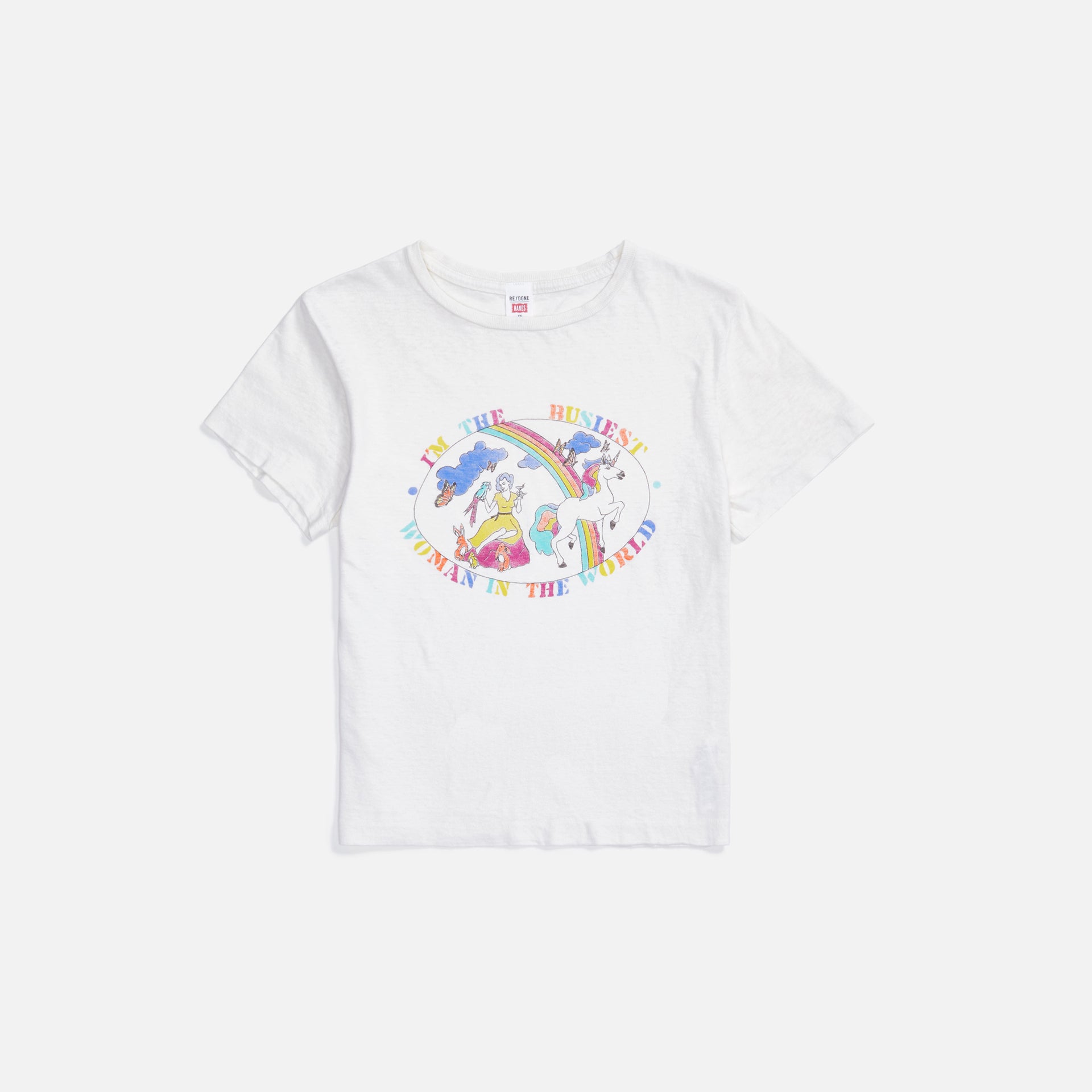 ReDone Classic Tee "Busiest Woman" - Vintage White