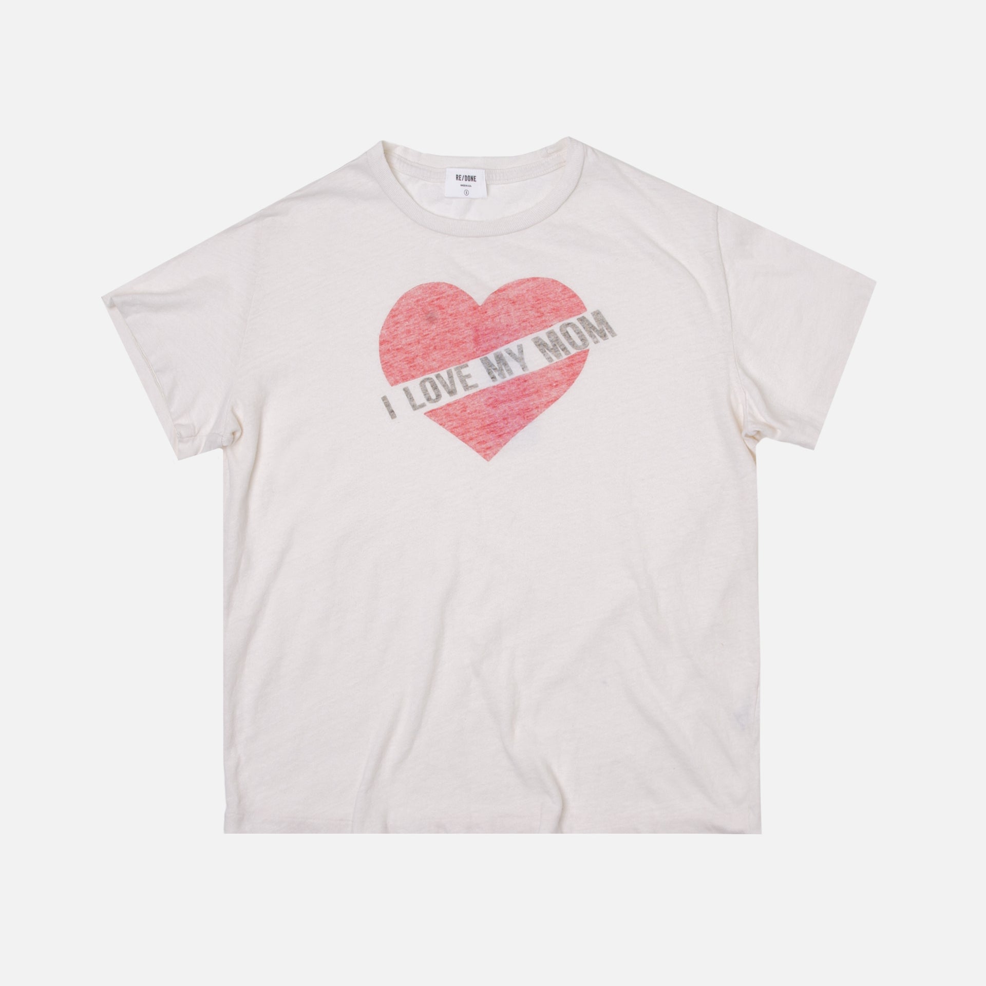 ReDone 'I Love My Mom' Slim Tee - Vintage White