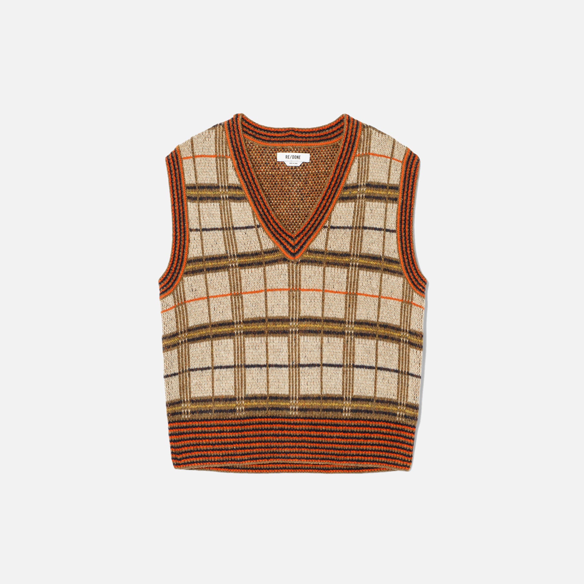 ReDone 60s Sweater Vest - Retro Plaid