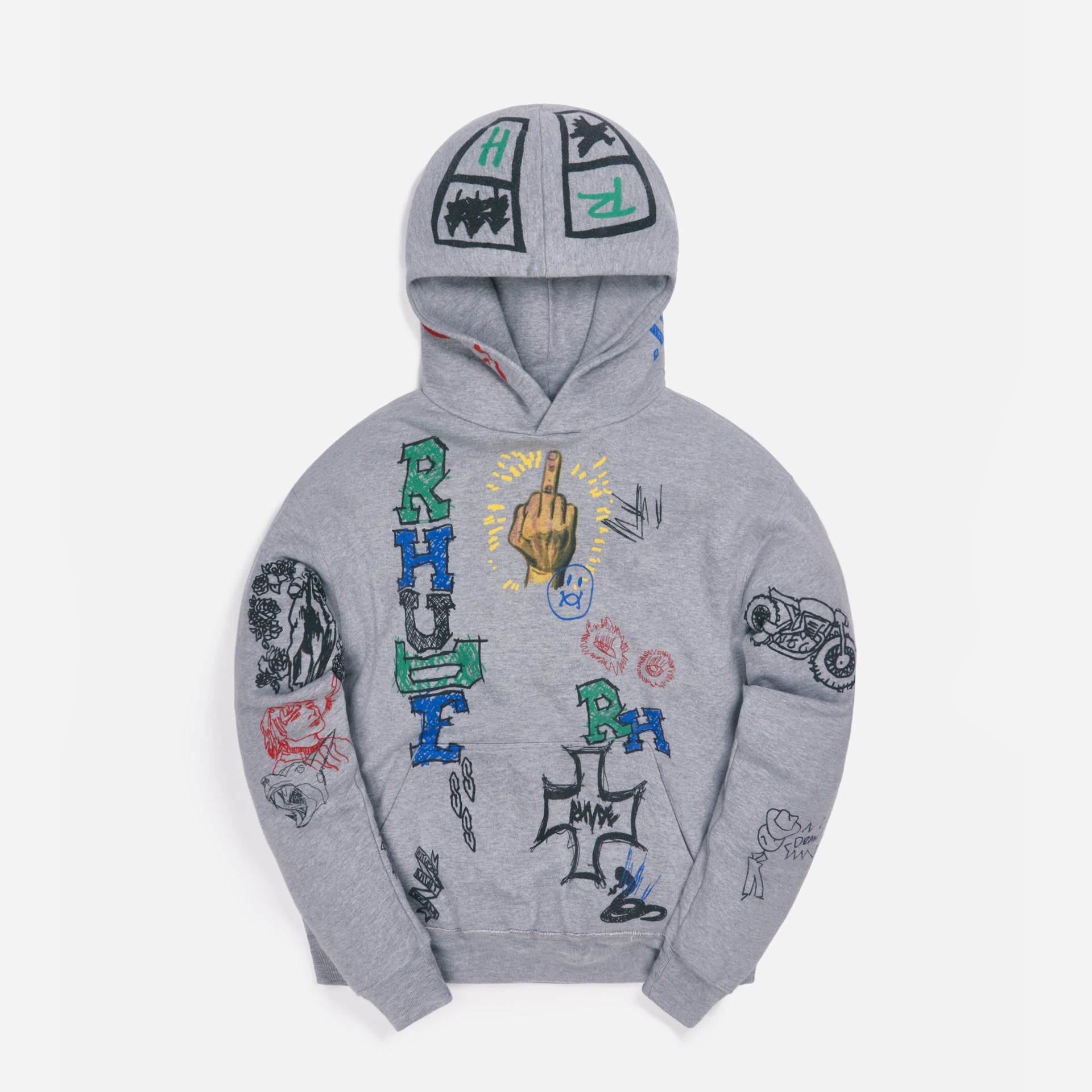 Rhude Doodle Hoodie - Grey