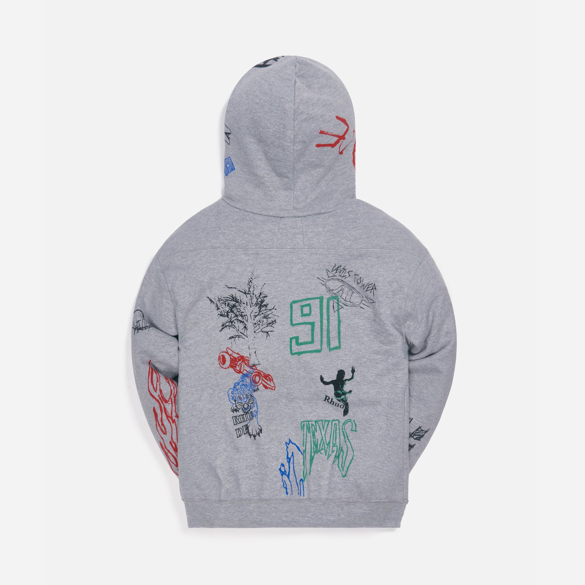 Rhude Doodle Hoodie - Grey