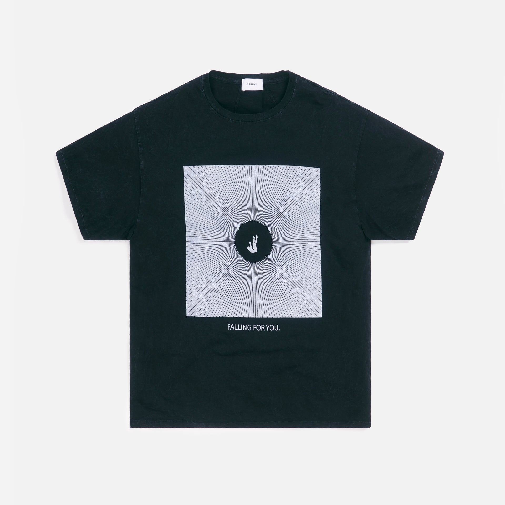 Rhude Graphic Tee Falling For You - Black