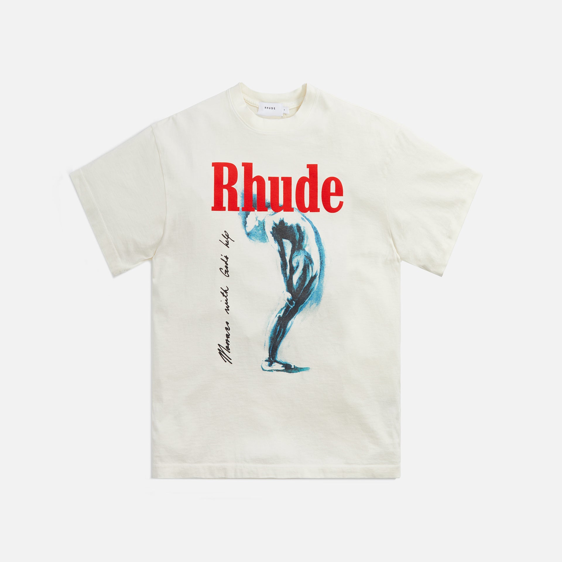 Rhude God Help Me Tee - Vintage White