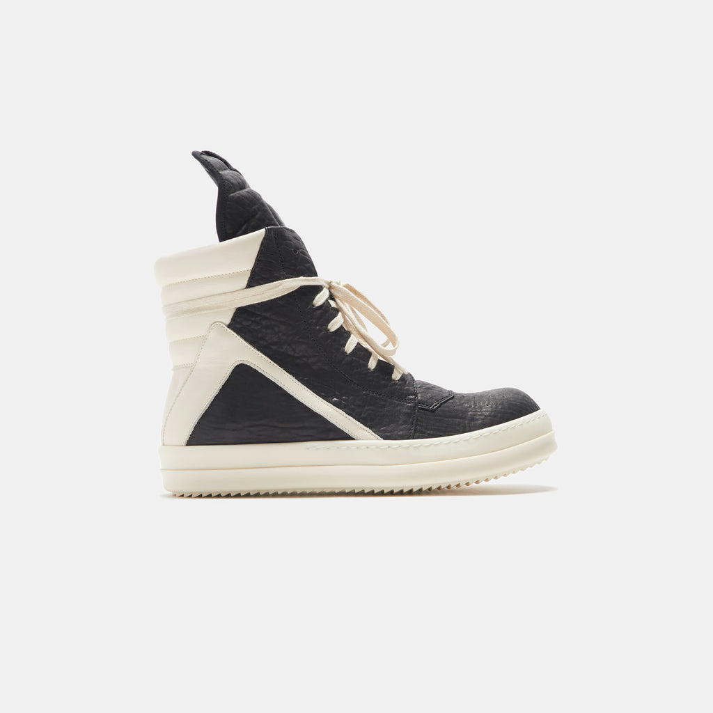 Rick Owens Scarpe Pelle Geobasket - Black / Milk – Kith