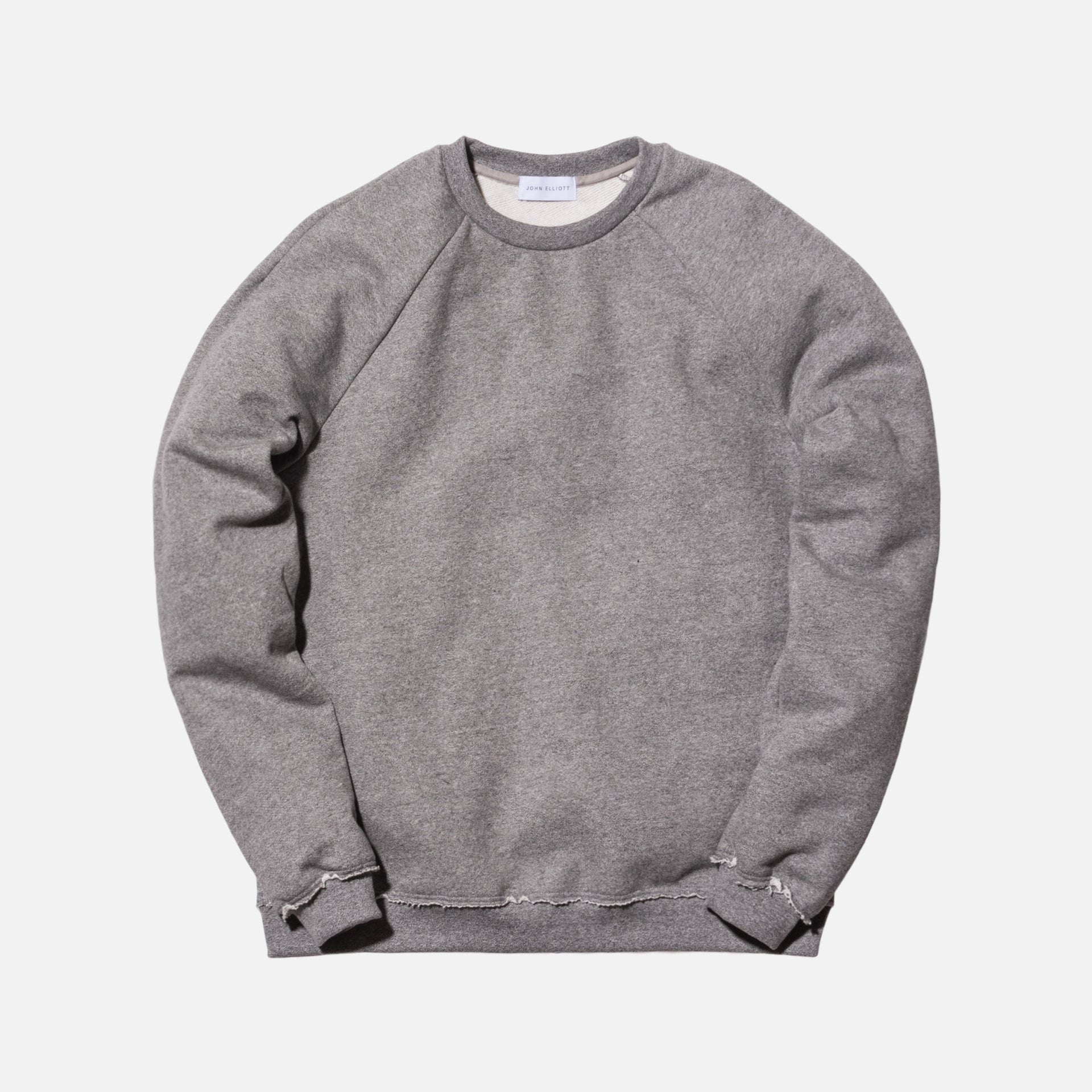 John Elliott Raw Edge Raglan Crewneck - Dark Grey