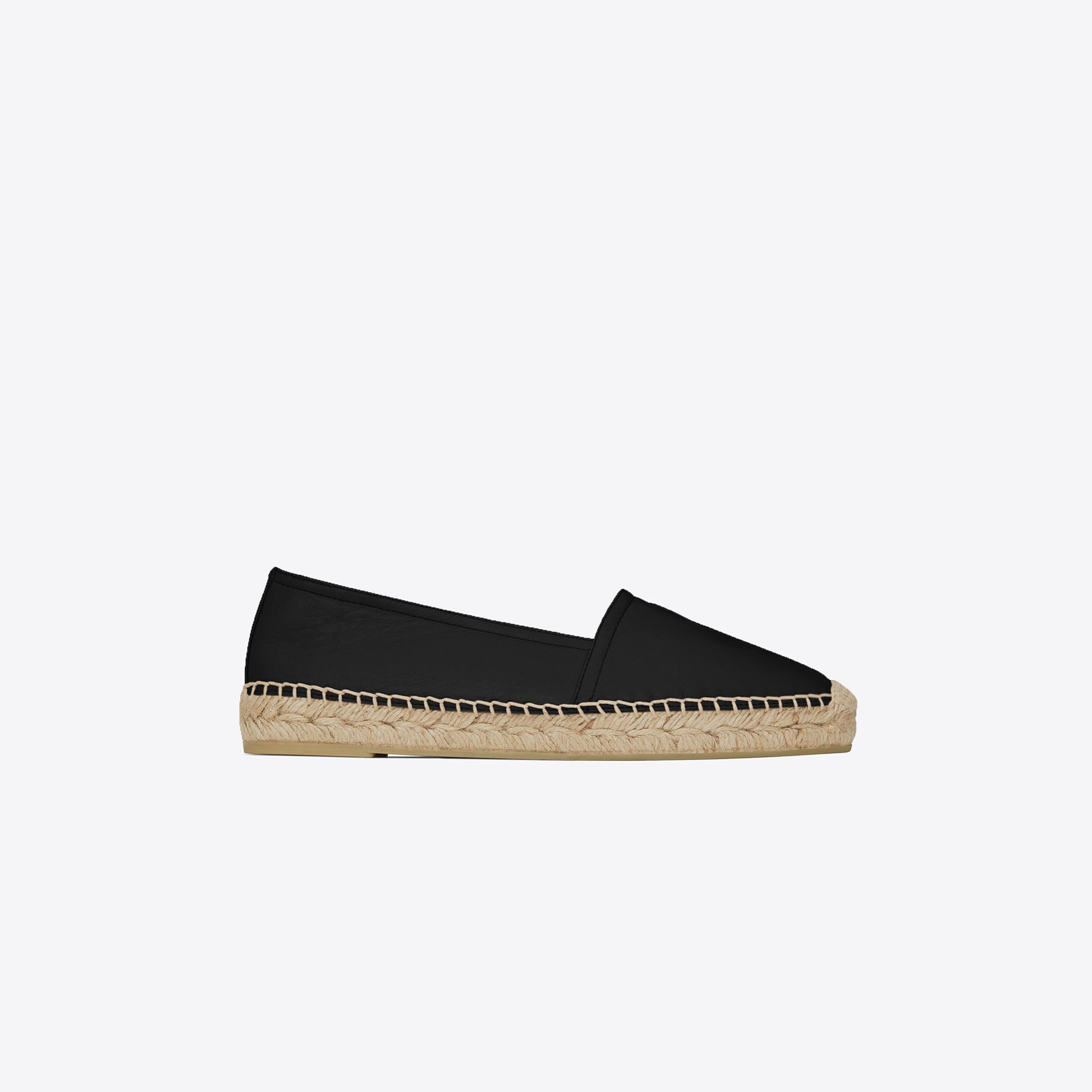 Saint Laurent Flat Heel Leather Up - Nero