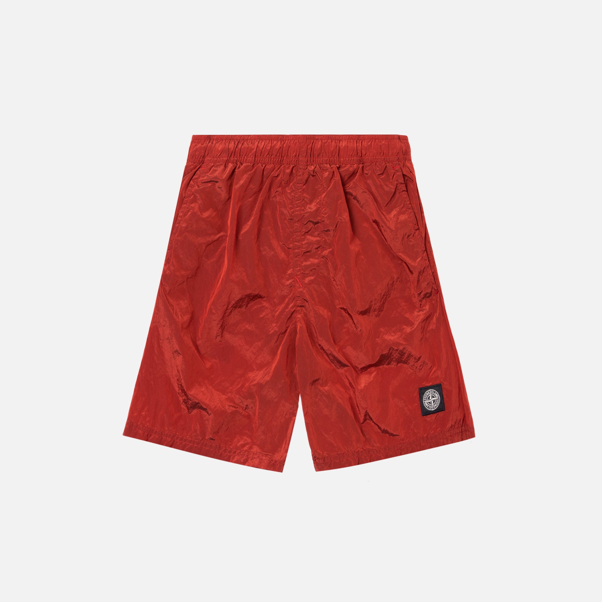 Stone Island Nylon Metal Mid Length Garment Dyed Logo Swim Short - Mattone
