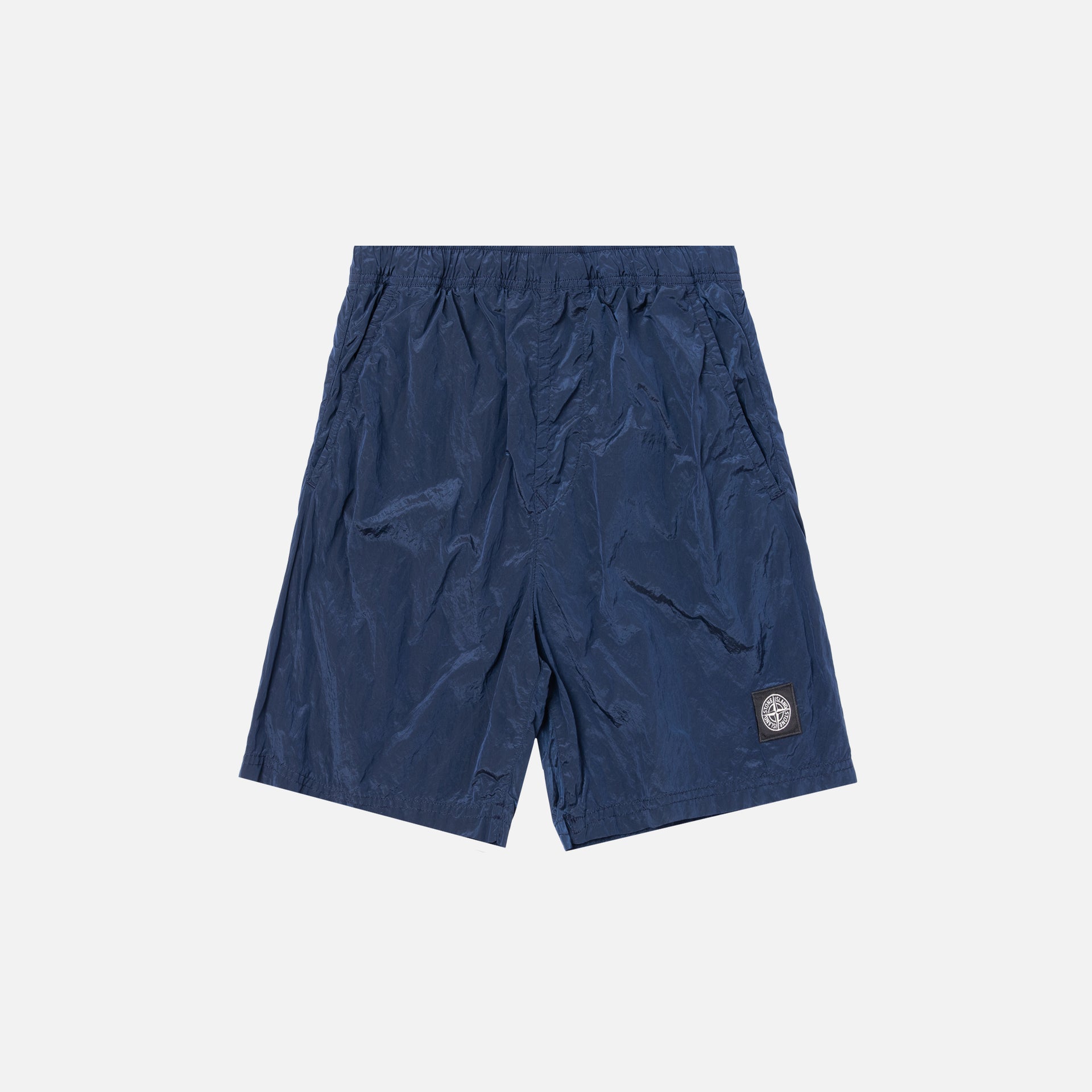 Stone Island Nylon Metal Mid Length Garment Dyed Logo Swim Short - Blue Marine