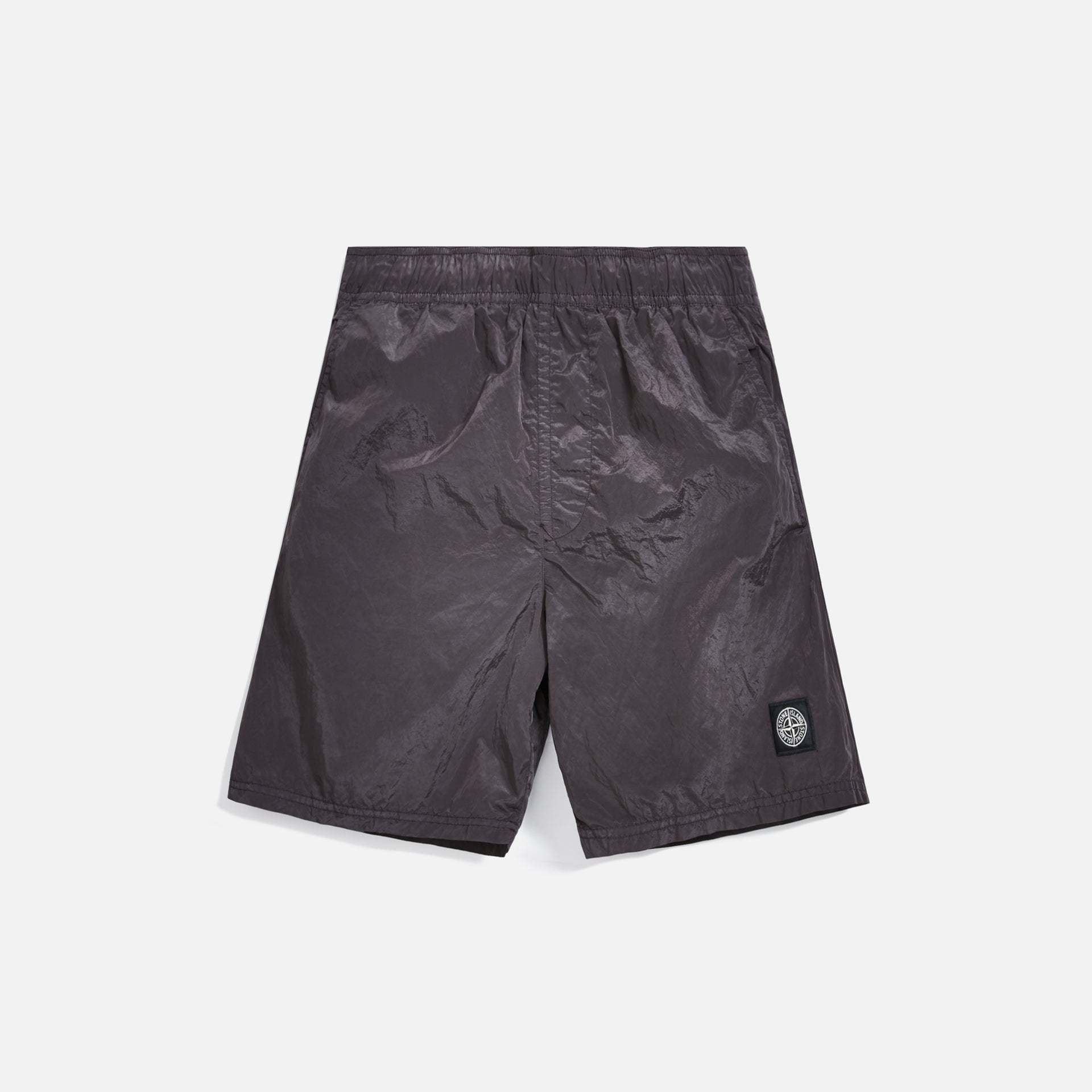 Stone Island Nylon Metal Mid Length Garment Dyed Logo Swim Short - Grey