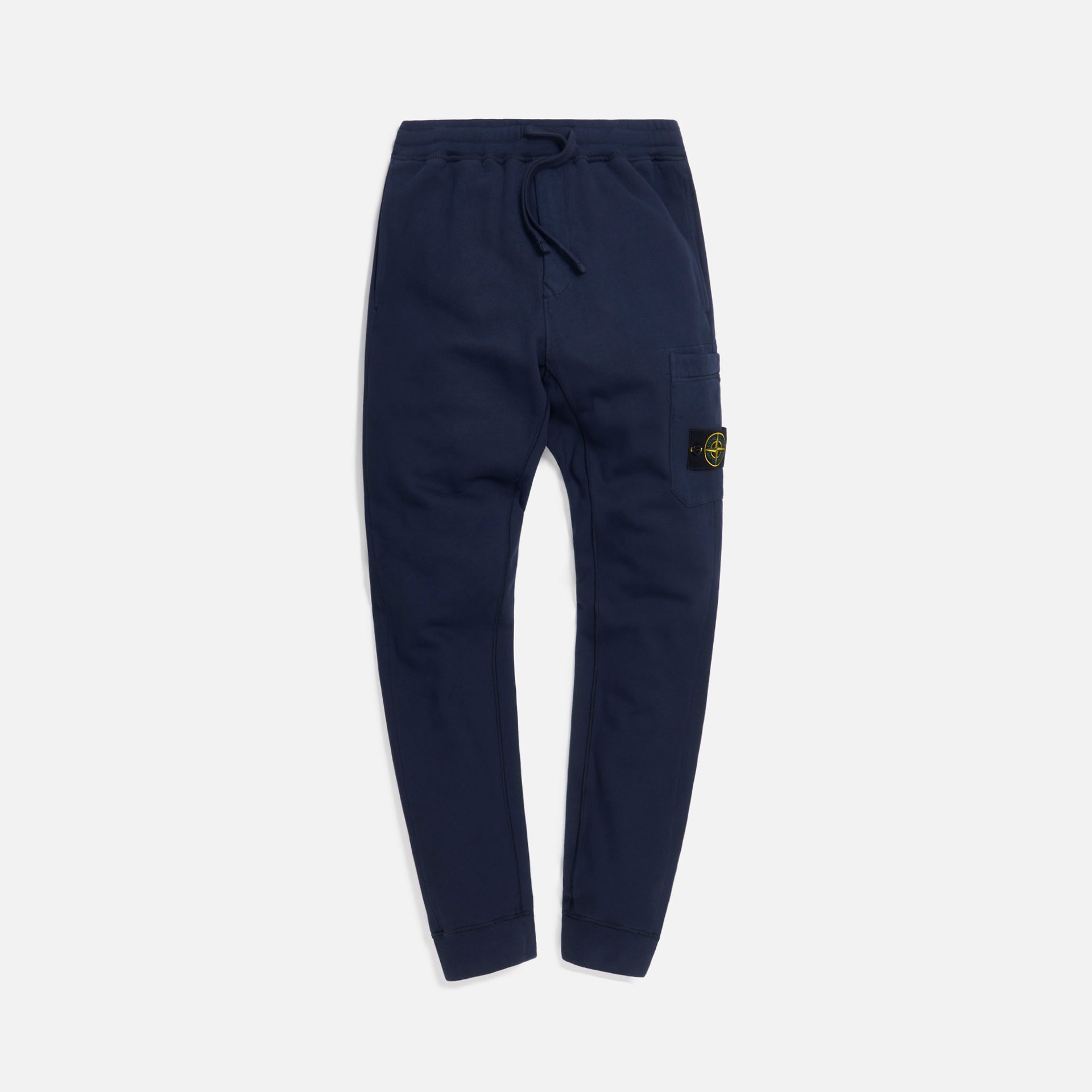 Stone Island Brushed Cotton Fleece Garment Dyed Pants - Blue Marine