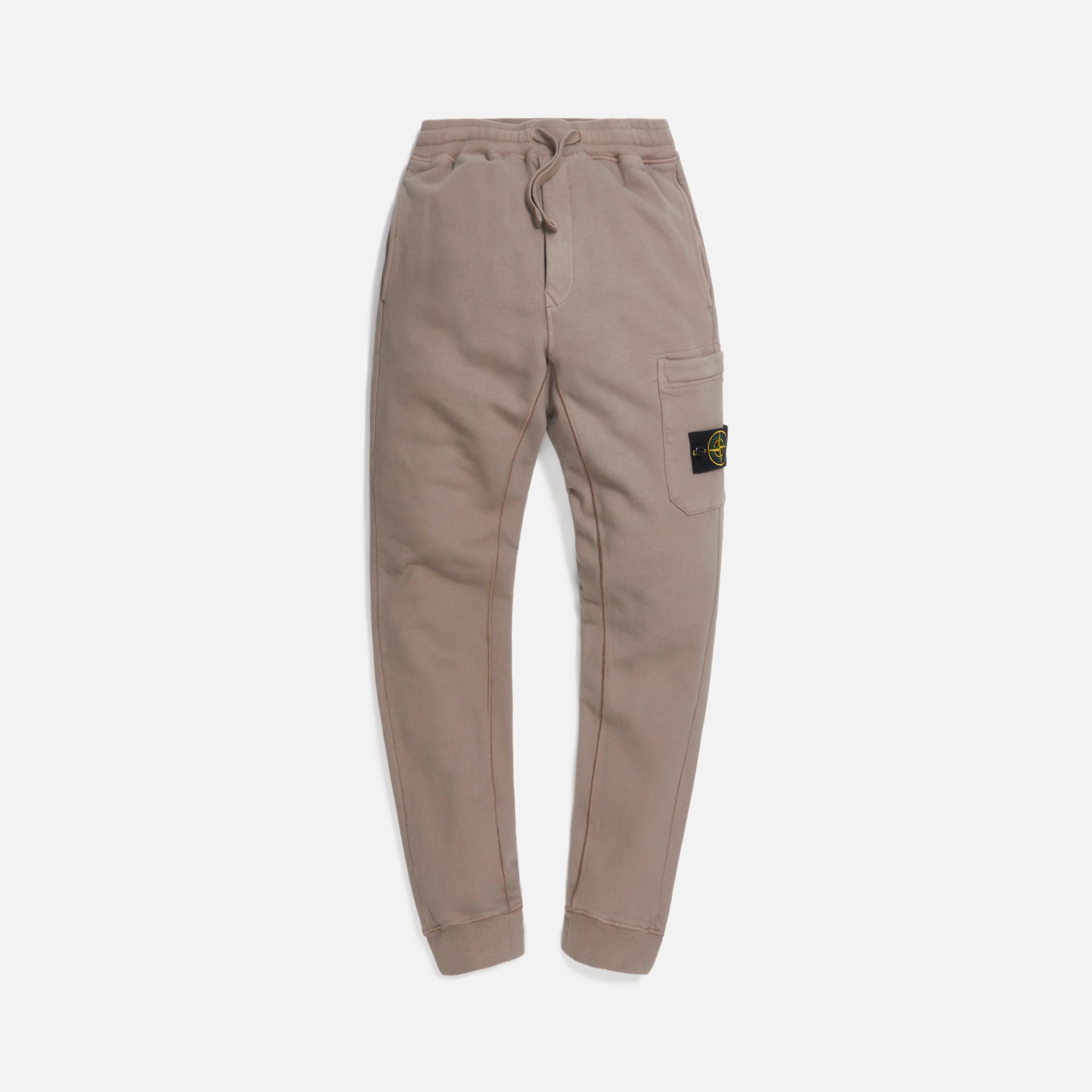 Stone Island Brushed Cotton Fleece Garment Dyed Pants - Mud