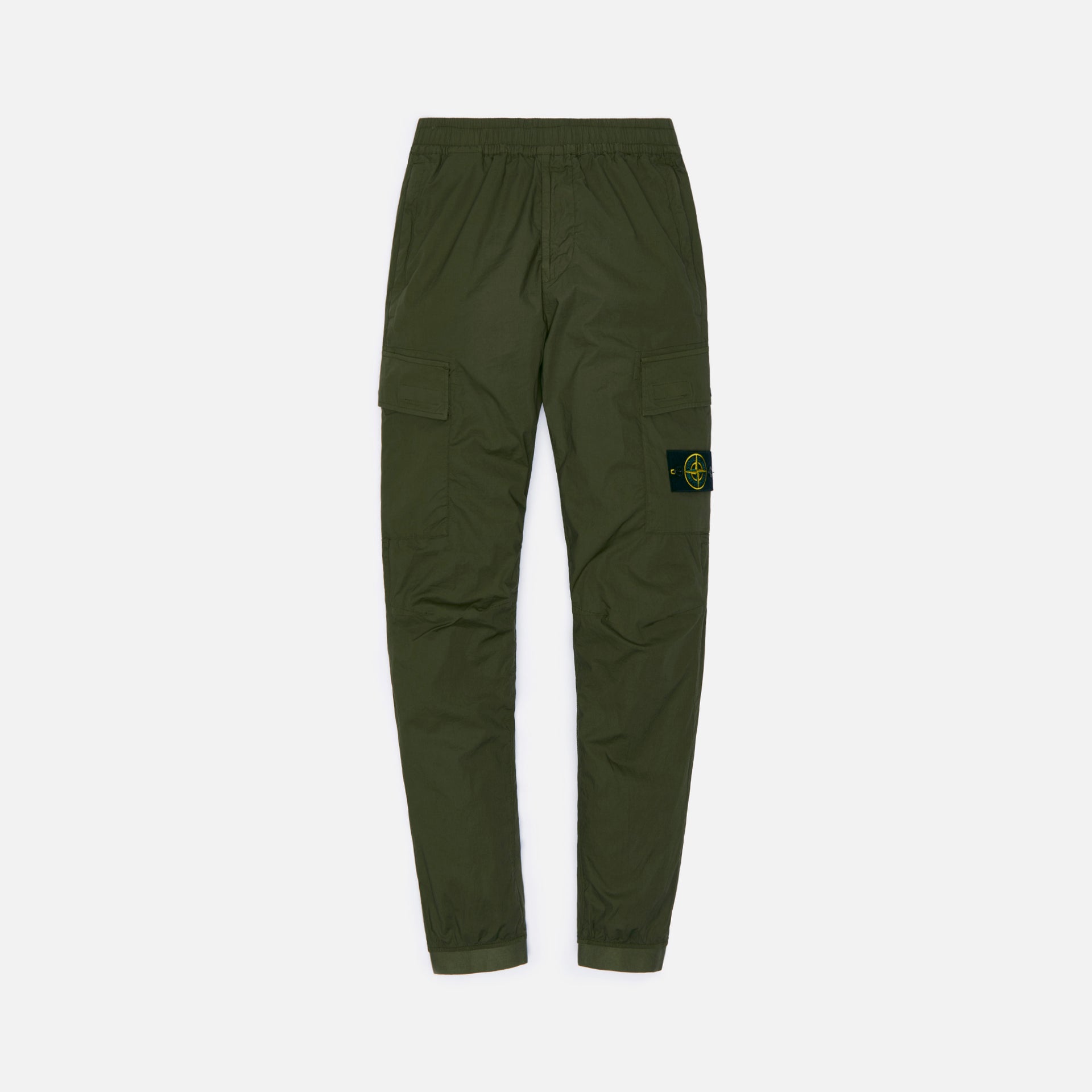 Stone Island Stretch Cotton Tela Garment Dyed Cargo Pants - Olive