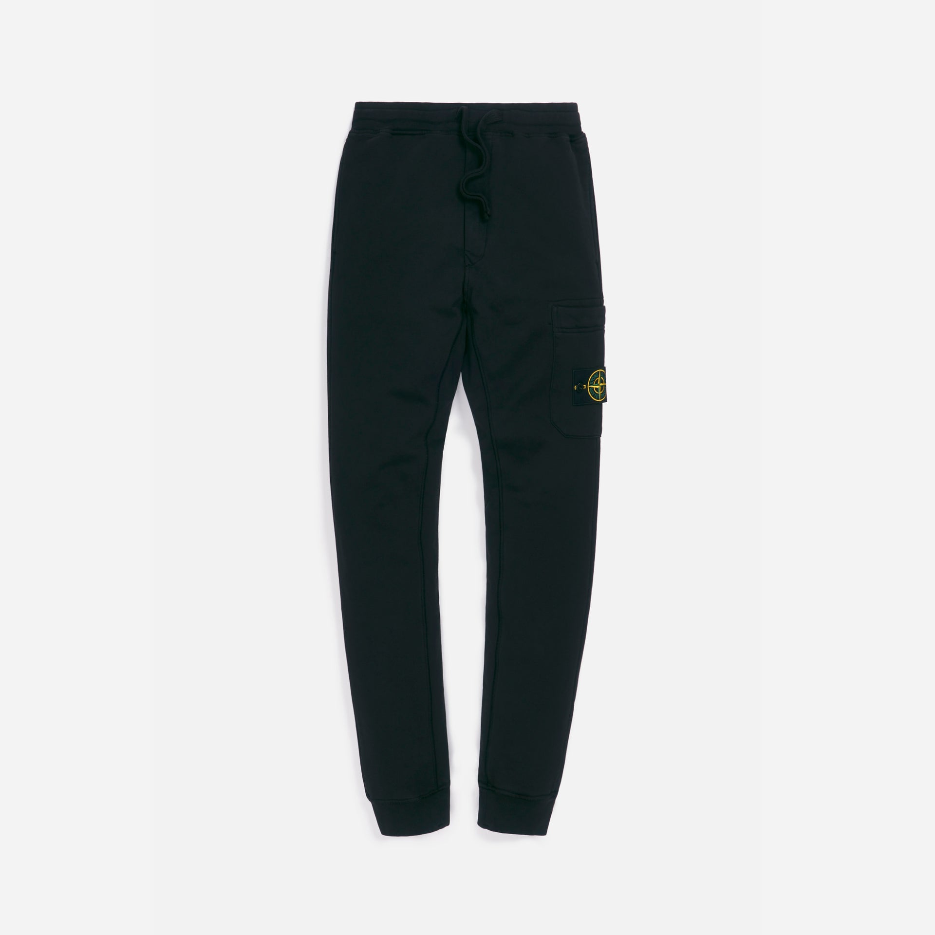 Stone Island Cotton Fleece Garment Dyed Cargo Pants - Black
