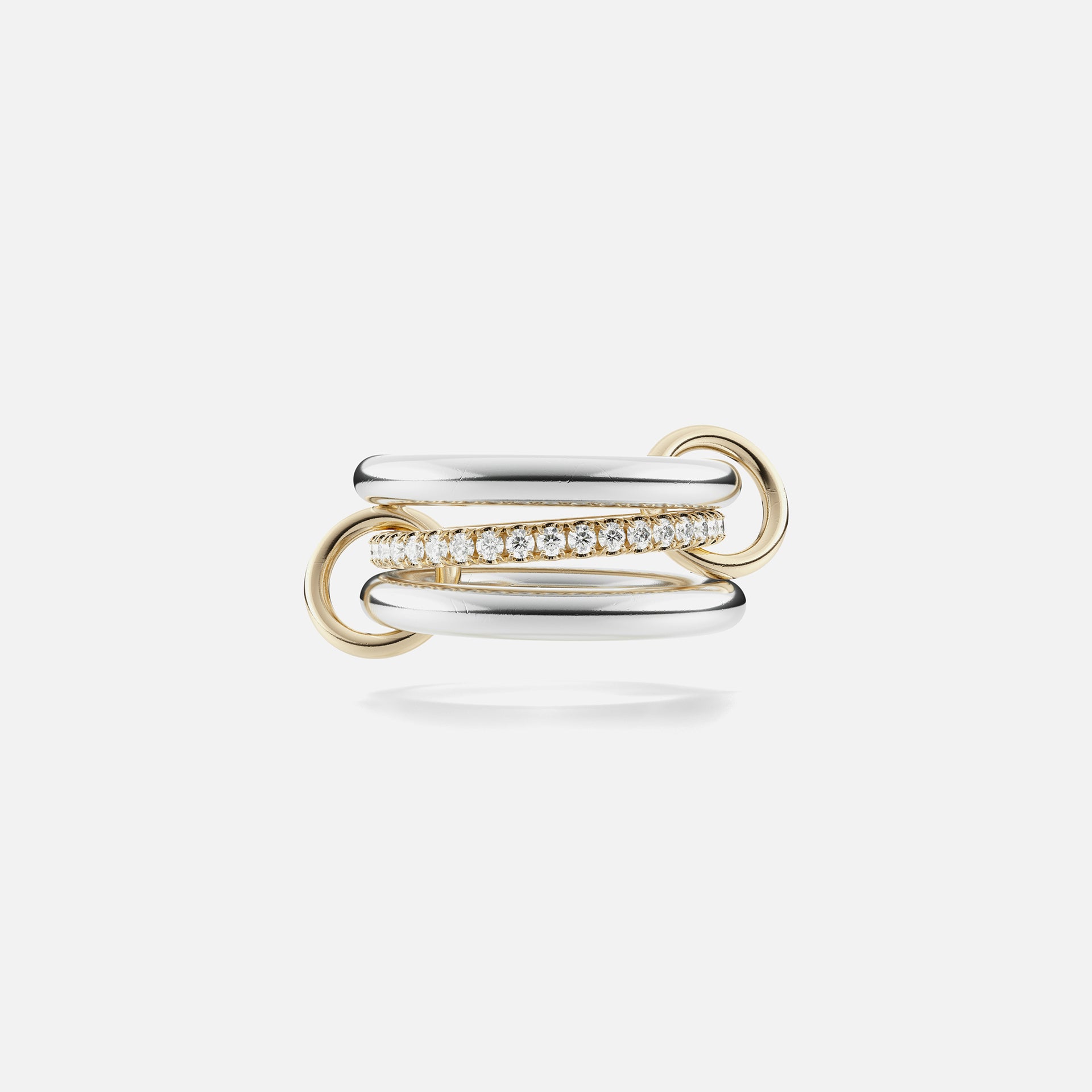 Spinelli Kilcollin Libra SG Petite 3 Link Ring - Silver / Yellow Gold