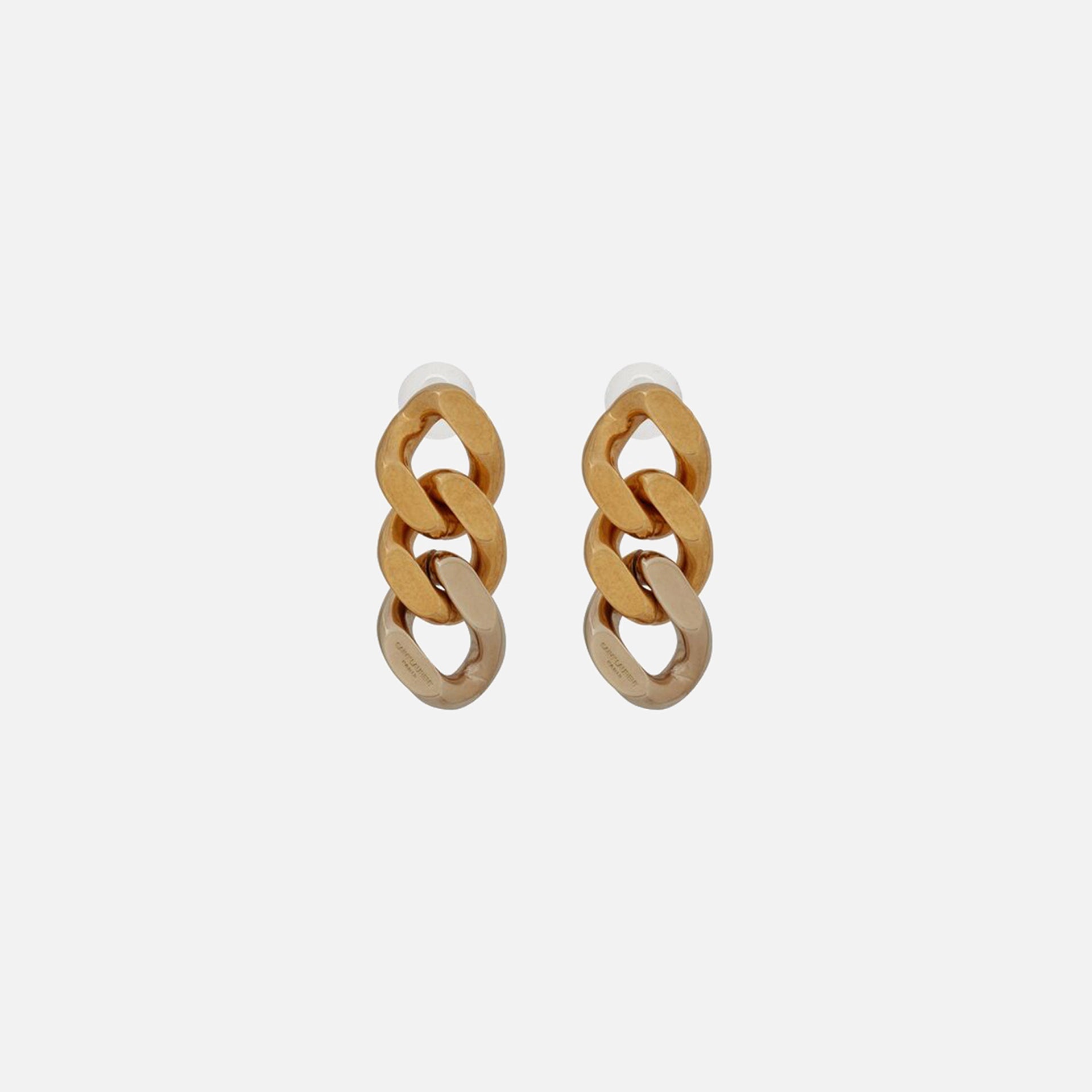 Saint Laurent Earrings 3 Link - Gold