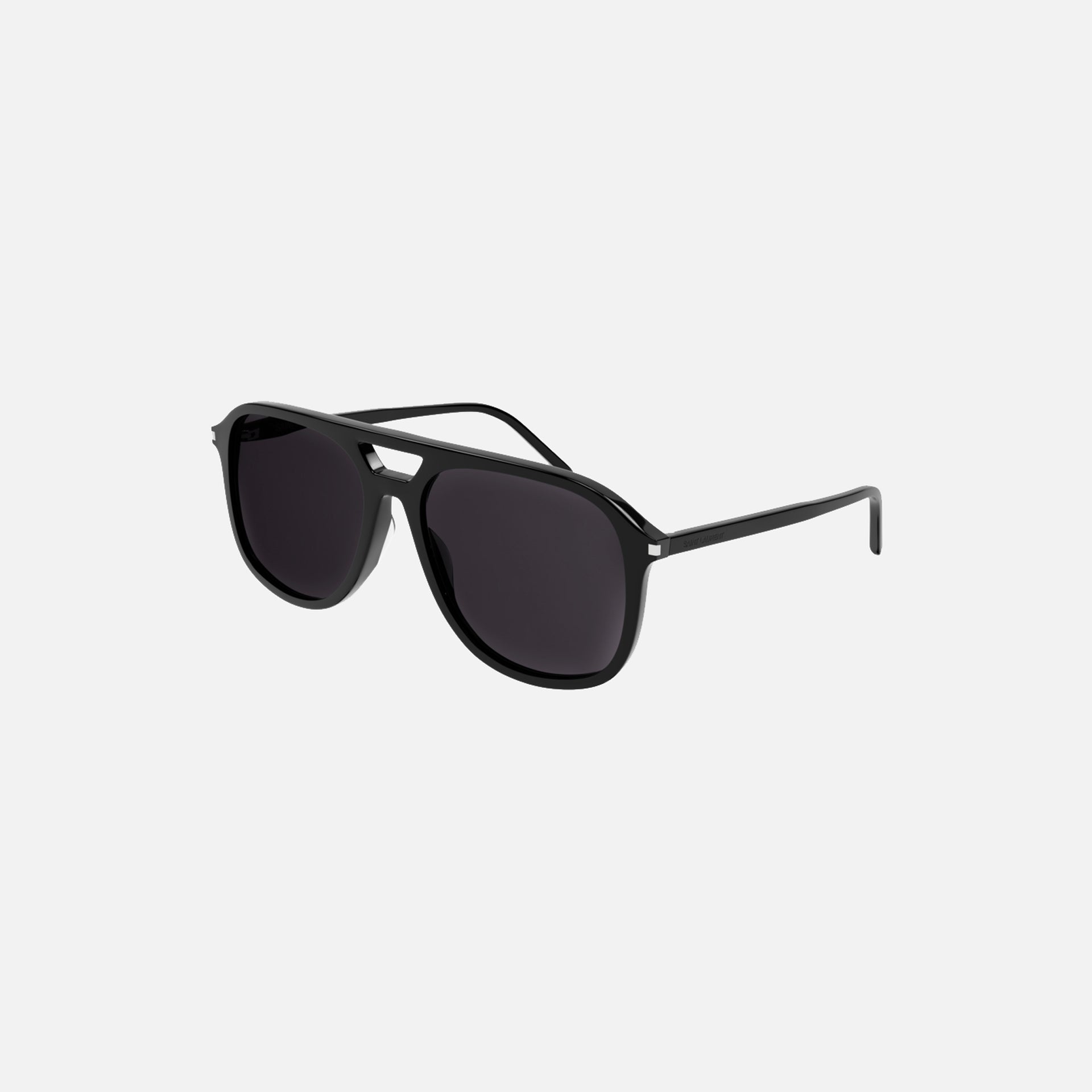 Saint Laurent Soft Square Double Bridge Aviator - Black