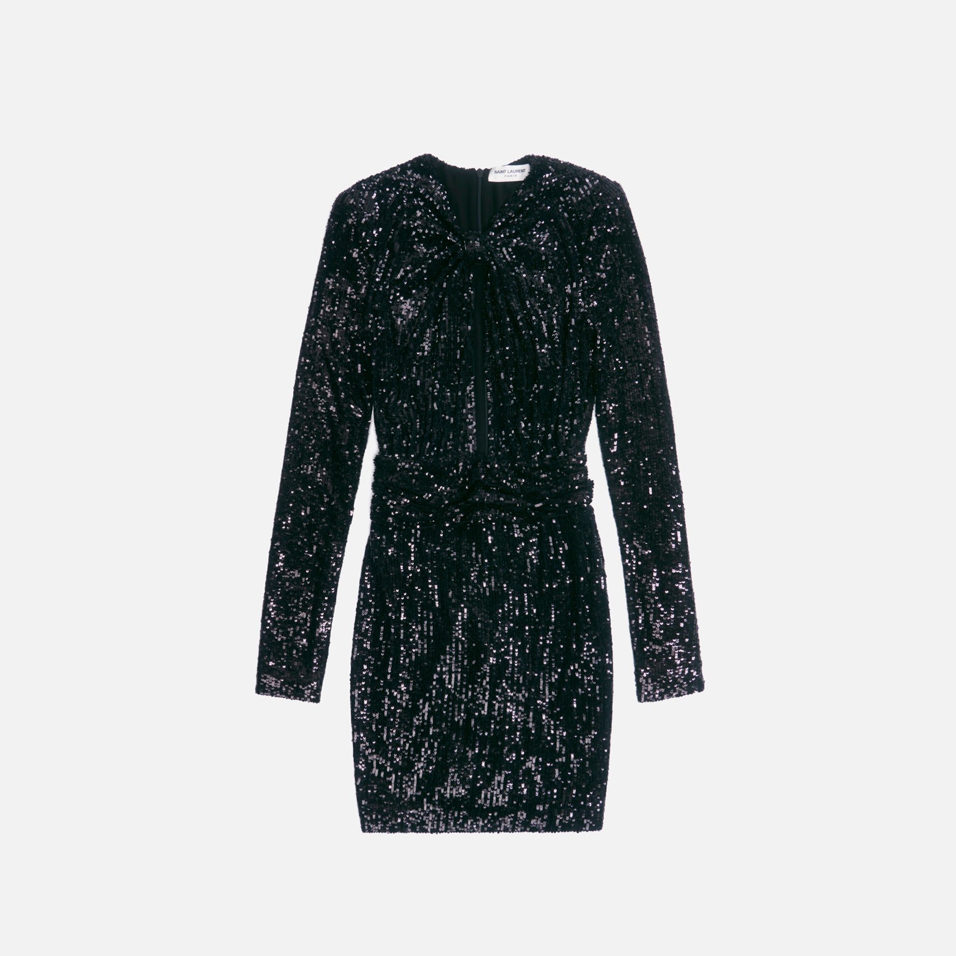 Saint Laurent Robe Nouee Sequins - Noir