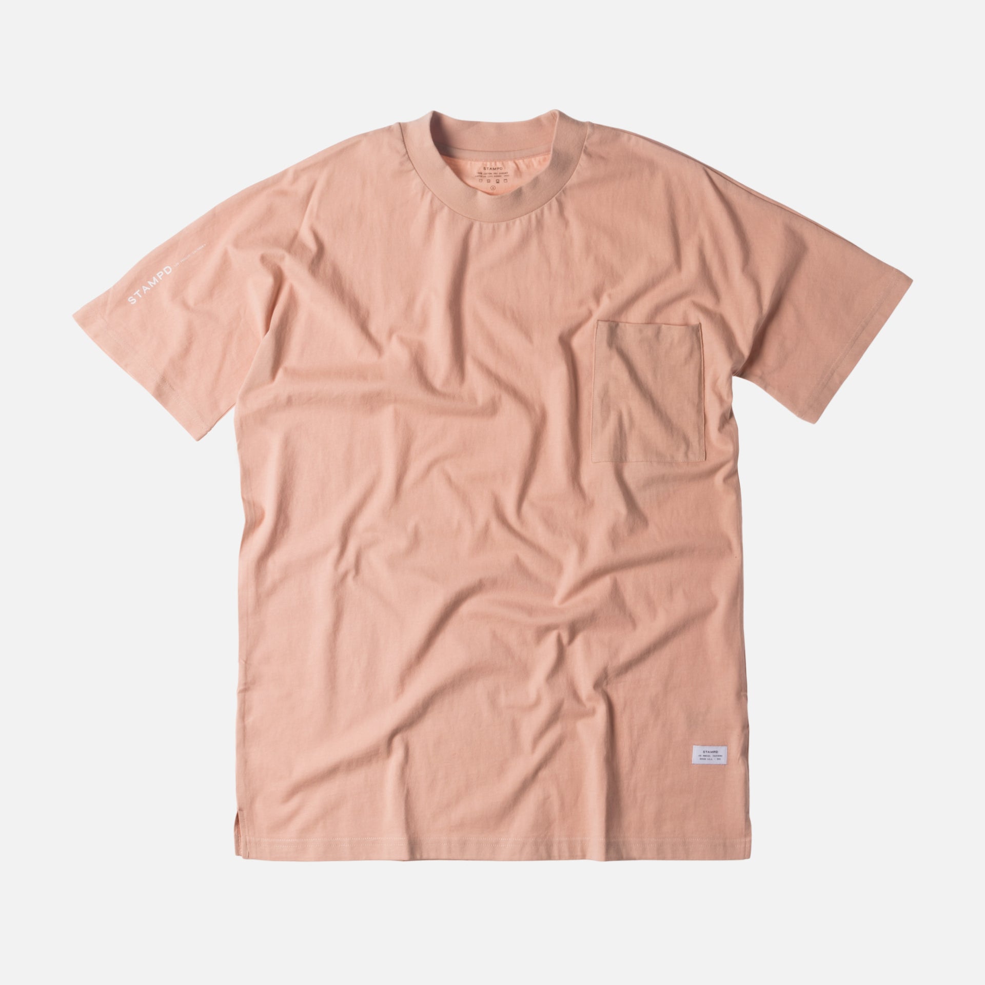 Stampd Mock Neck Pocket Tee - Blush