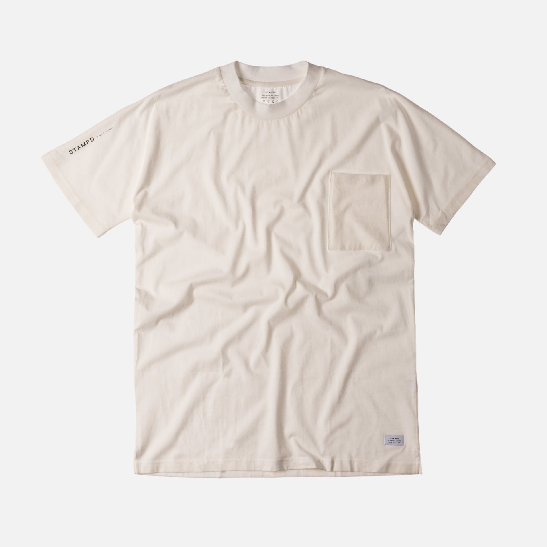 Stampd Mock Neck Pocket Tee - Off White