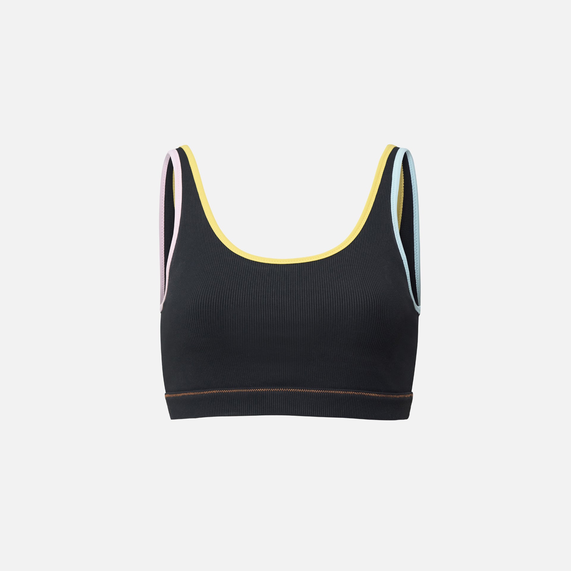 Solid & Striped Sport High Tide Ribbed Bra - Blackout / Multi