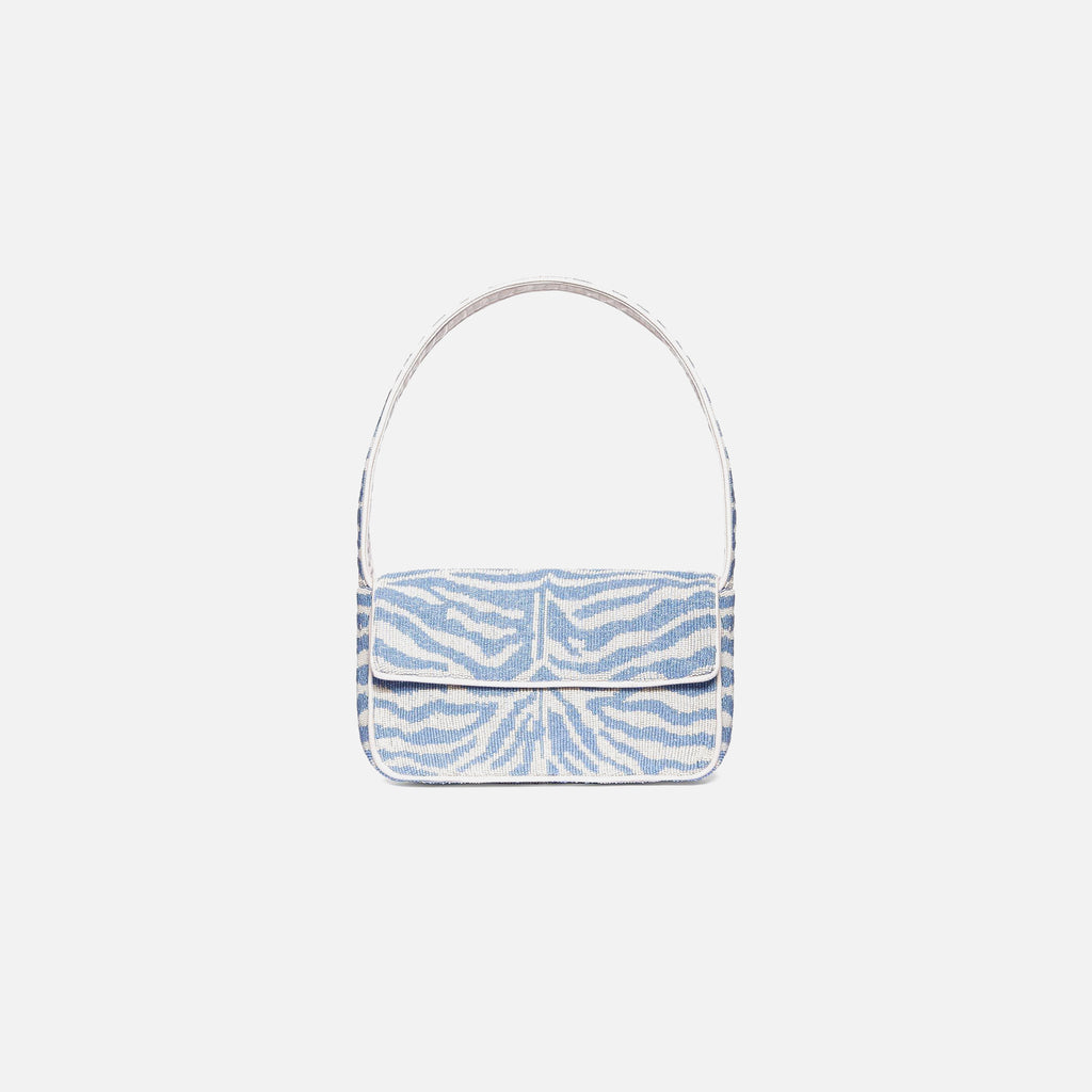 Staud Tommy Beaded Bag Light Blue Zebra Kith