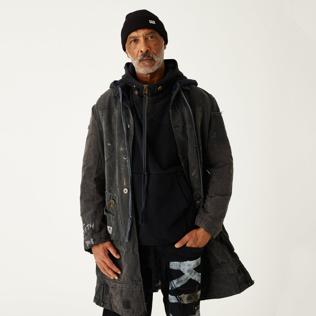 Kith x greg lauren plaid military trench artist clearance coat