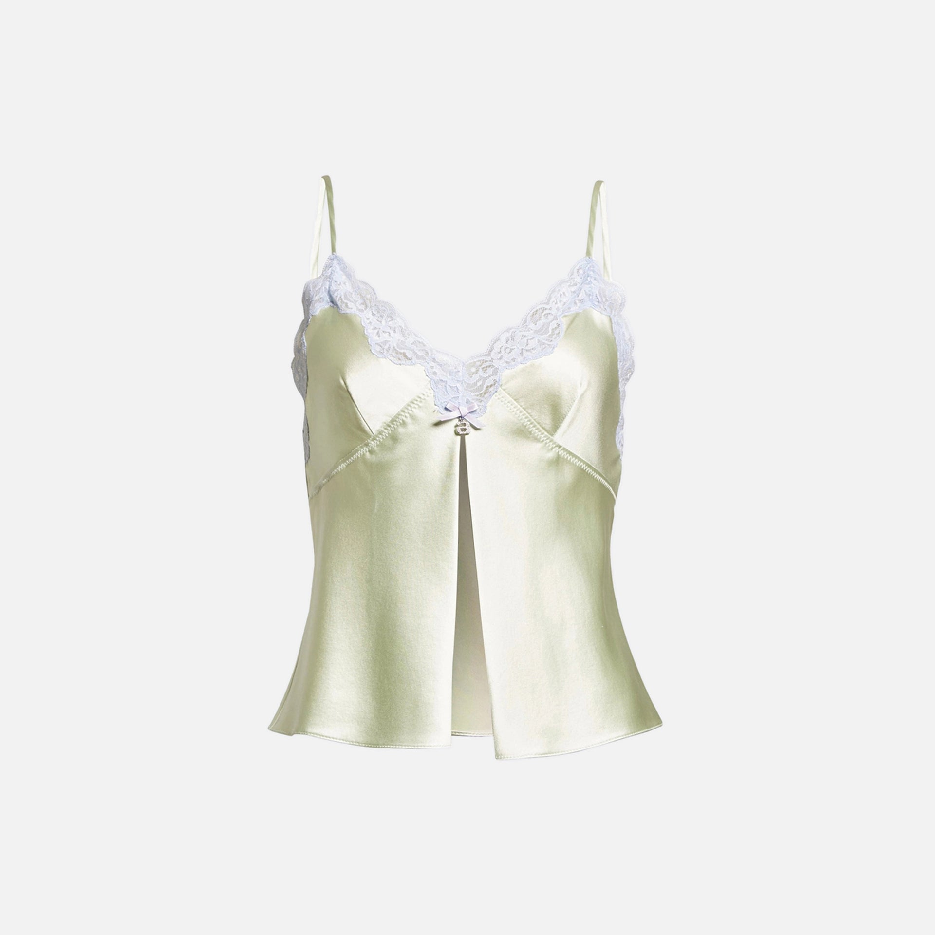 T by Alexander Wang Butterfly Cami Top with Lace - Pale Mint