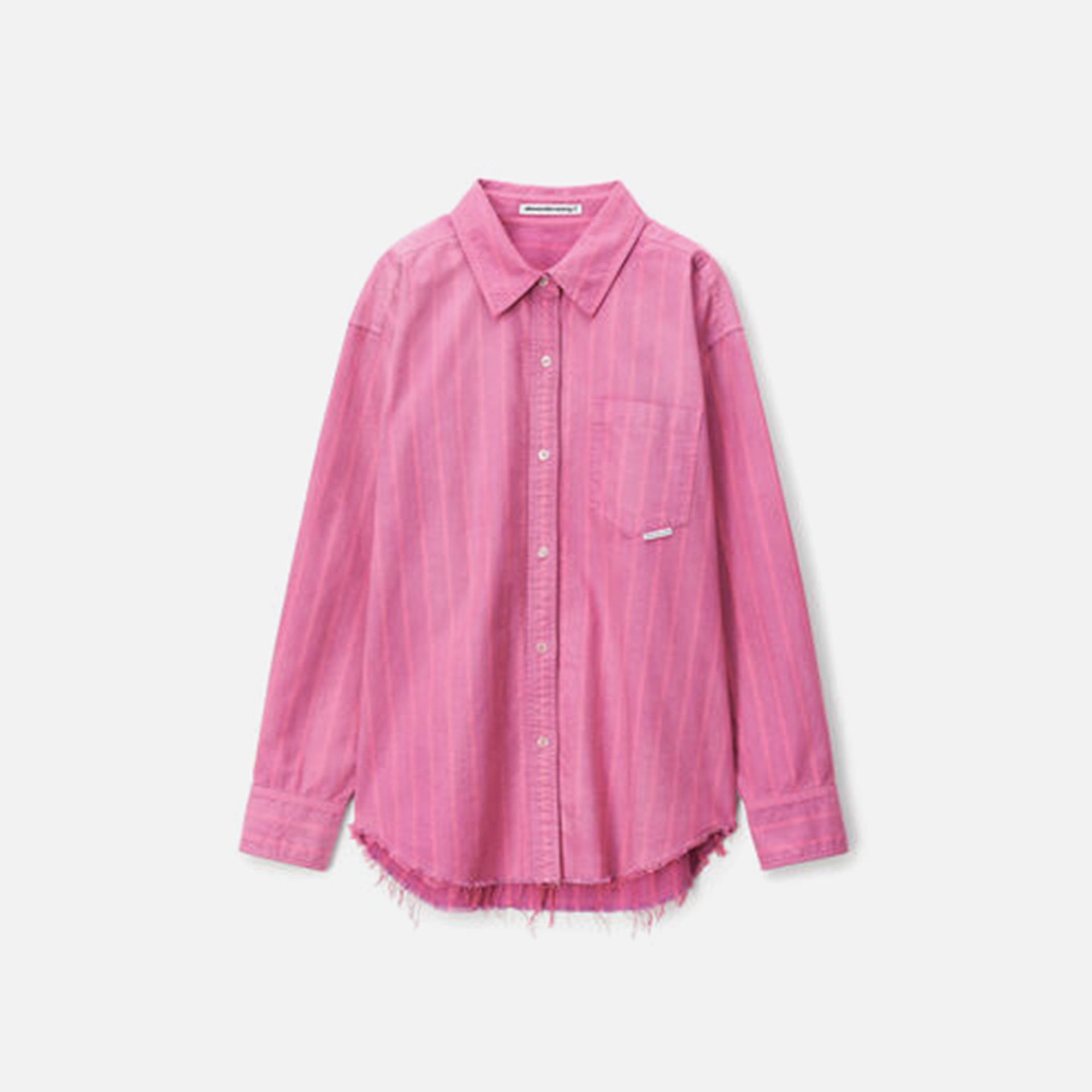 Alexander Wang Boyfriend Shirt with Raw Hem - Joker Pink