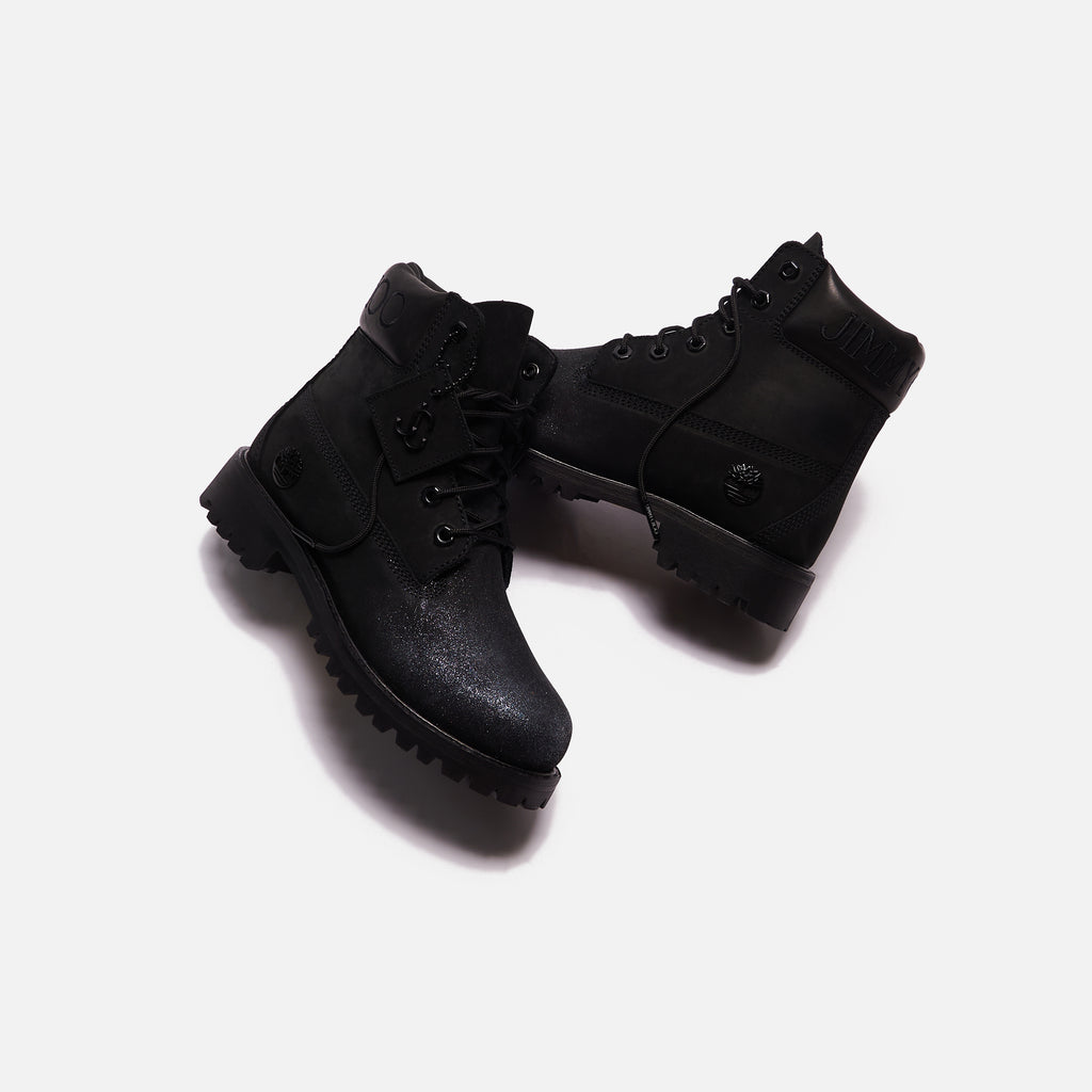 Glitter top black timberlands