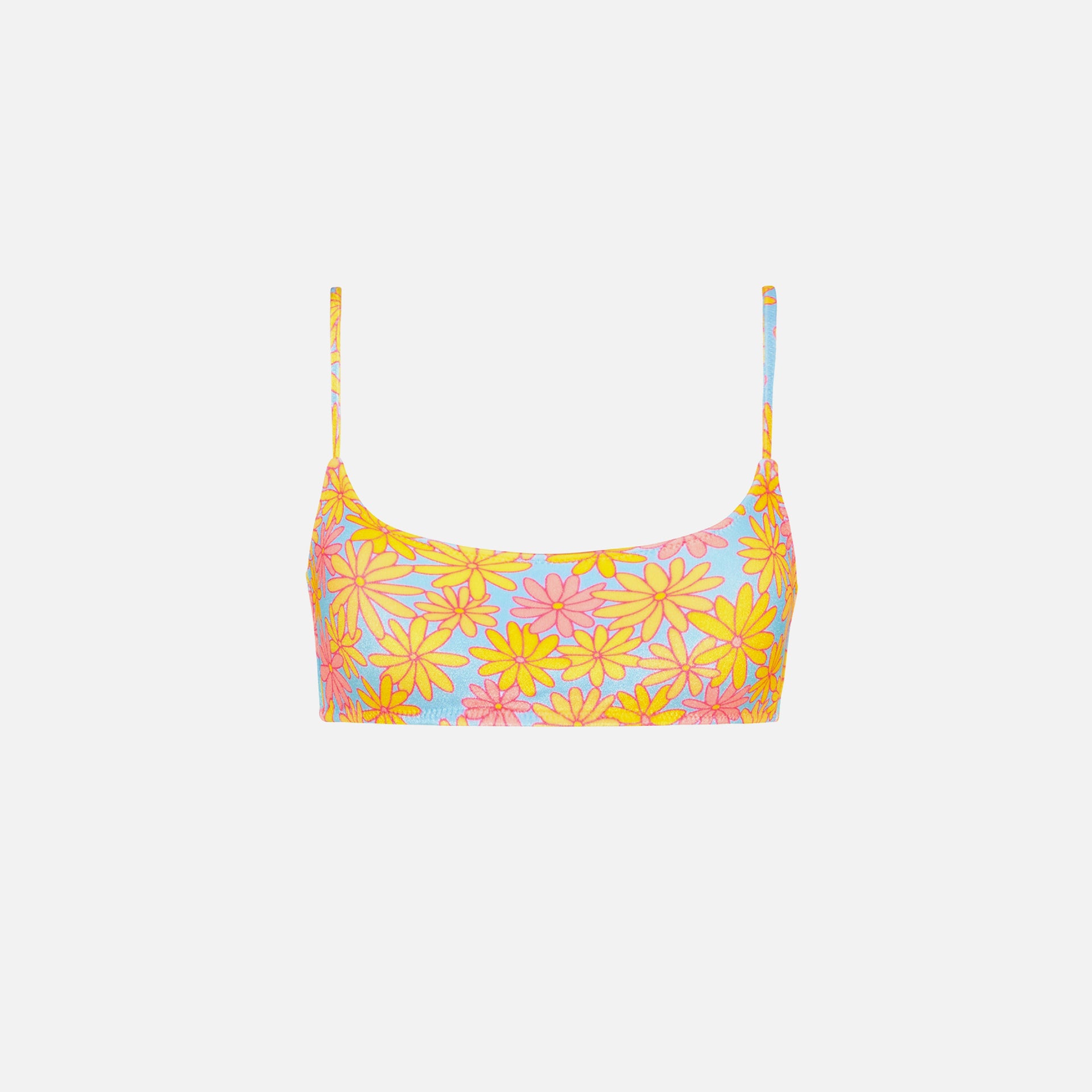 Triangl Mica Top - Sky Floral Velvet