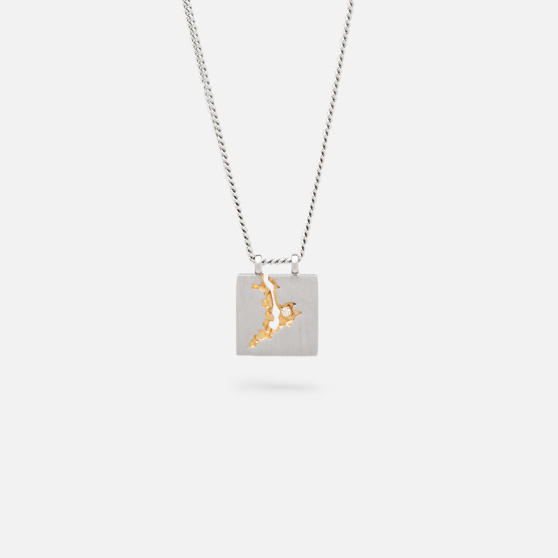Tom Wood Mined Pendant 20.5in - Reflective / Silver