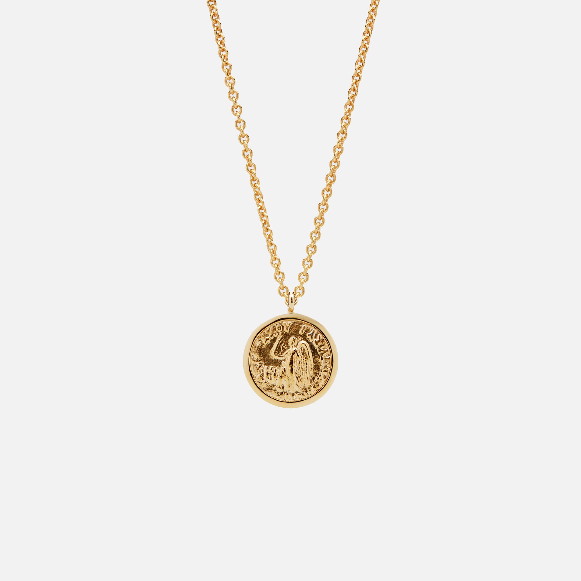 TOM WOOD(トムウッド) Coin Pendant Angel  Tom Wood Coin Pendant Angel Short - Gold – Kith