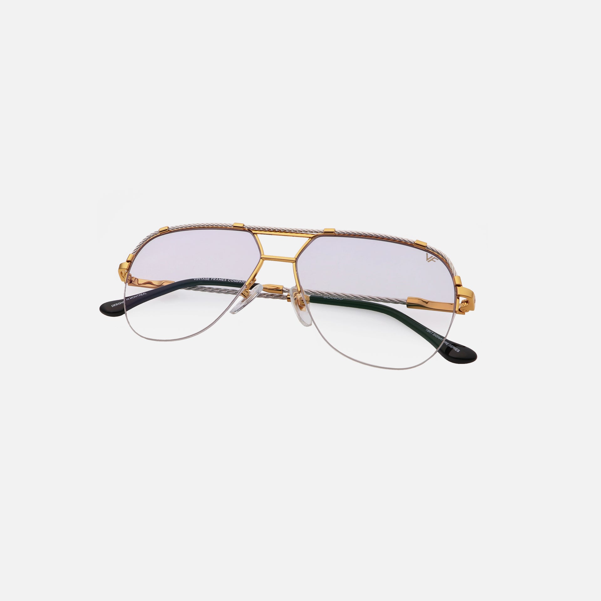 Vintage Frames 24K - Two-Tone Yellow / White Gold Purple Gradient Pho