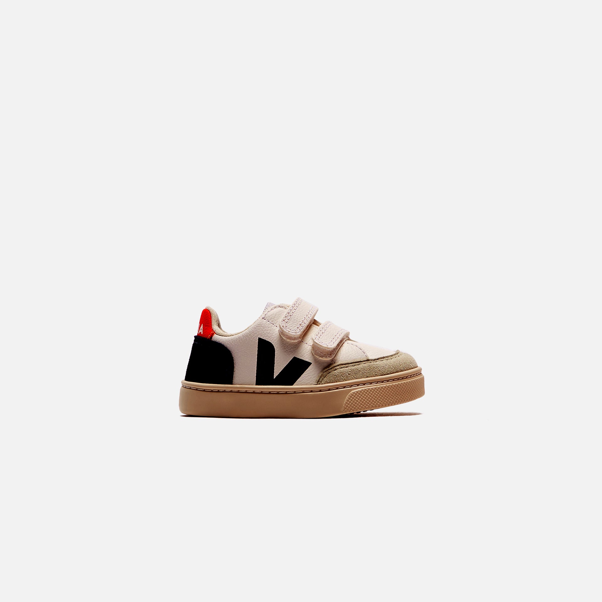 Veja Small V12 Velcro - White / Grey