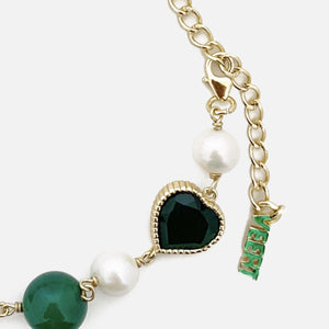 VEERT Onyx Freshwater Pearl Bracelet - Green