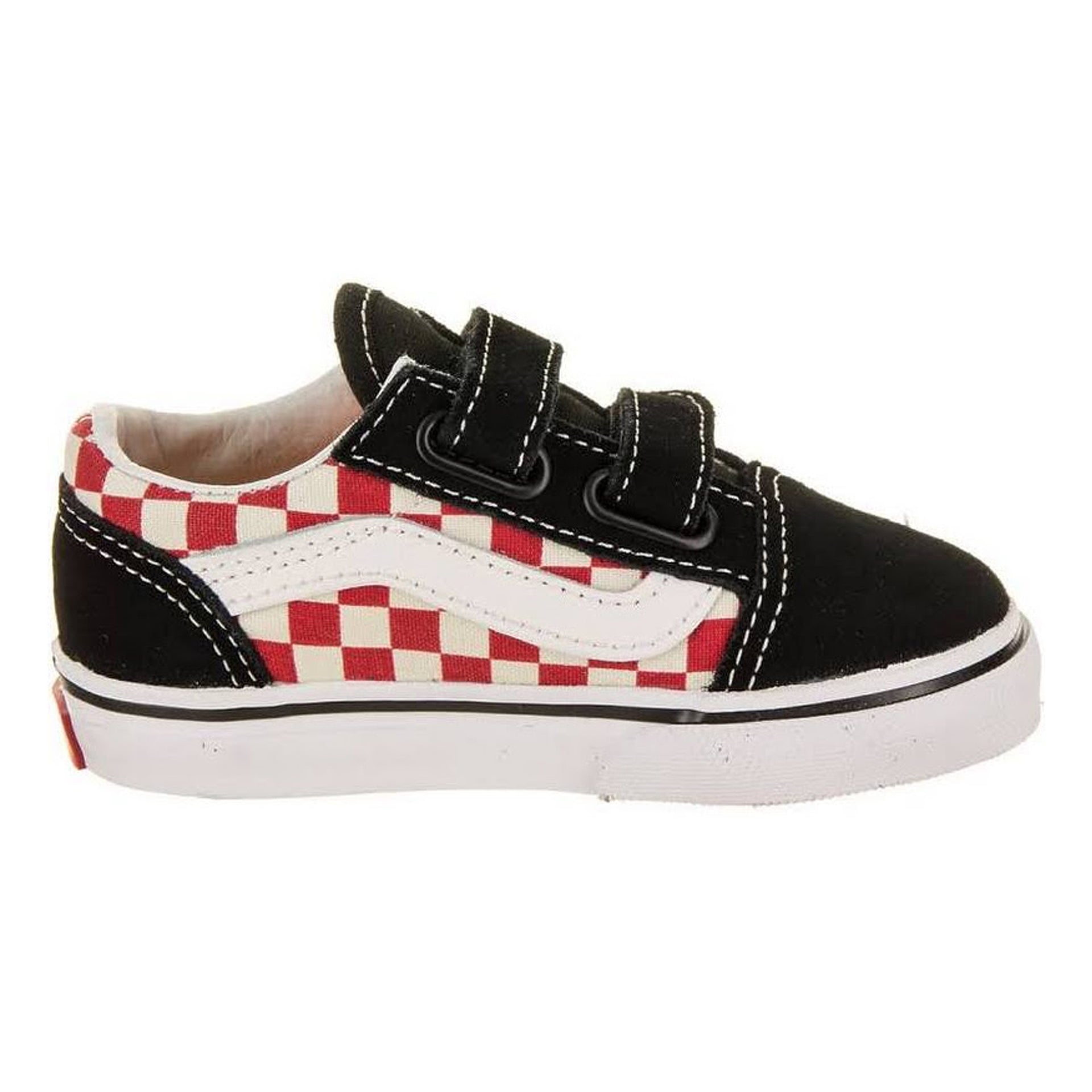 BAD BAD BAD BAD BAD BAD Vans Toddler Old Skool V Checkerboard - Black / Red