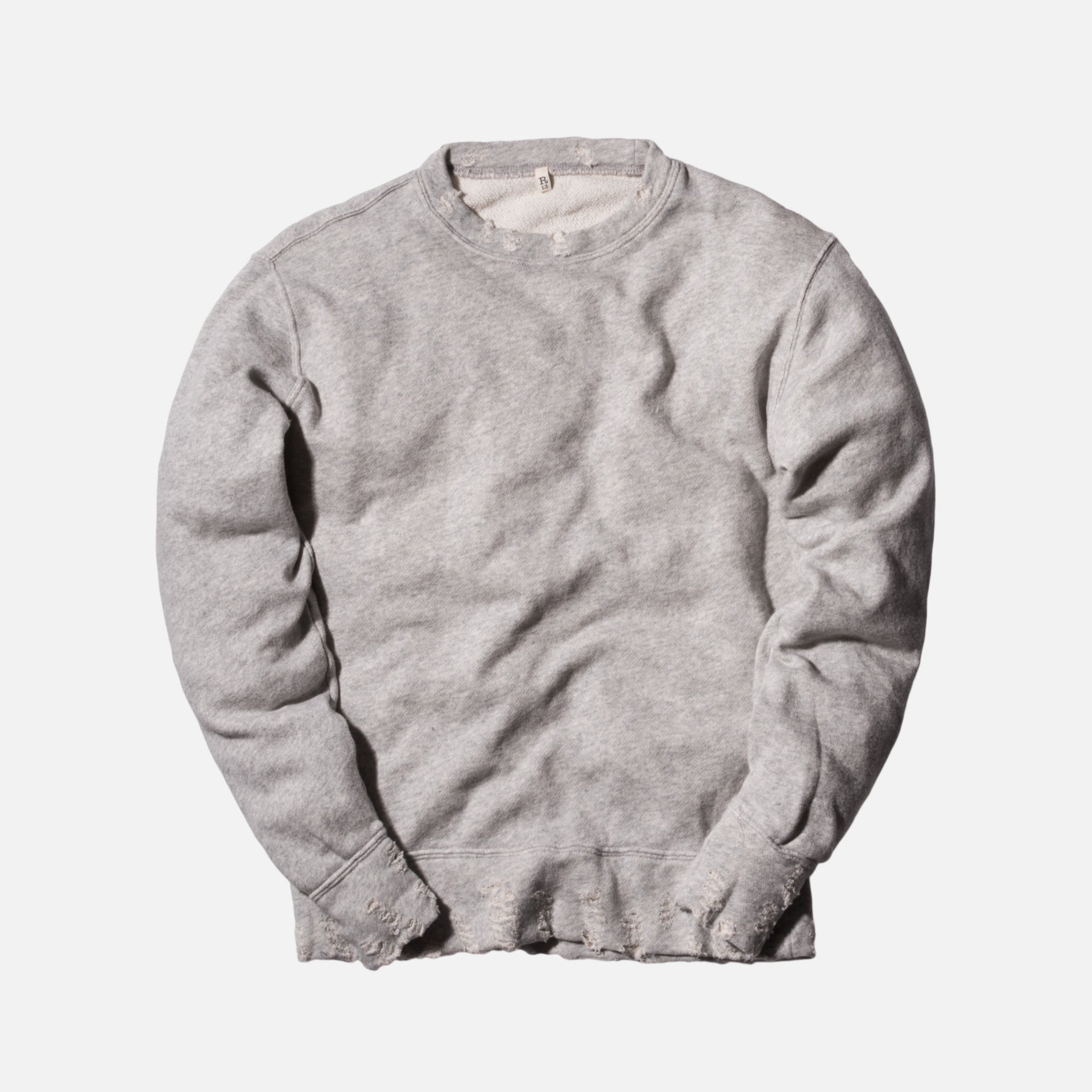 R13 Vintage Distressed Crewneck - Grey