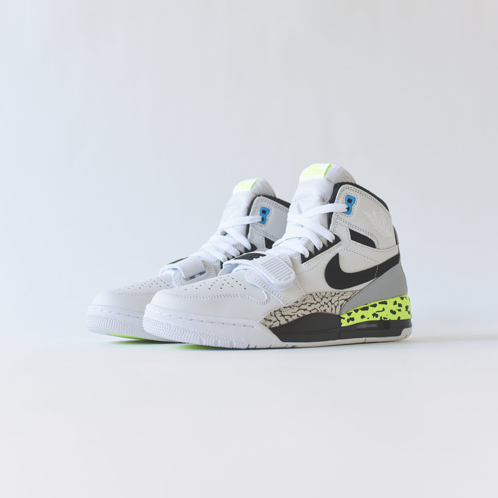 Nike Air Jordan Legacy 312 White Black Volt Vivid Blue Kith