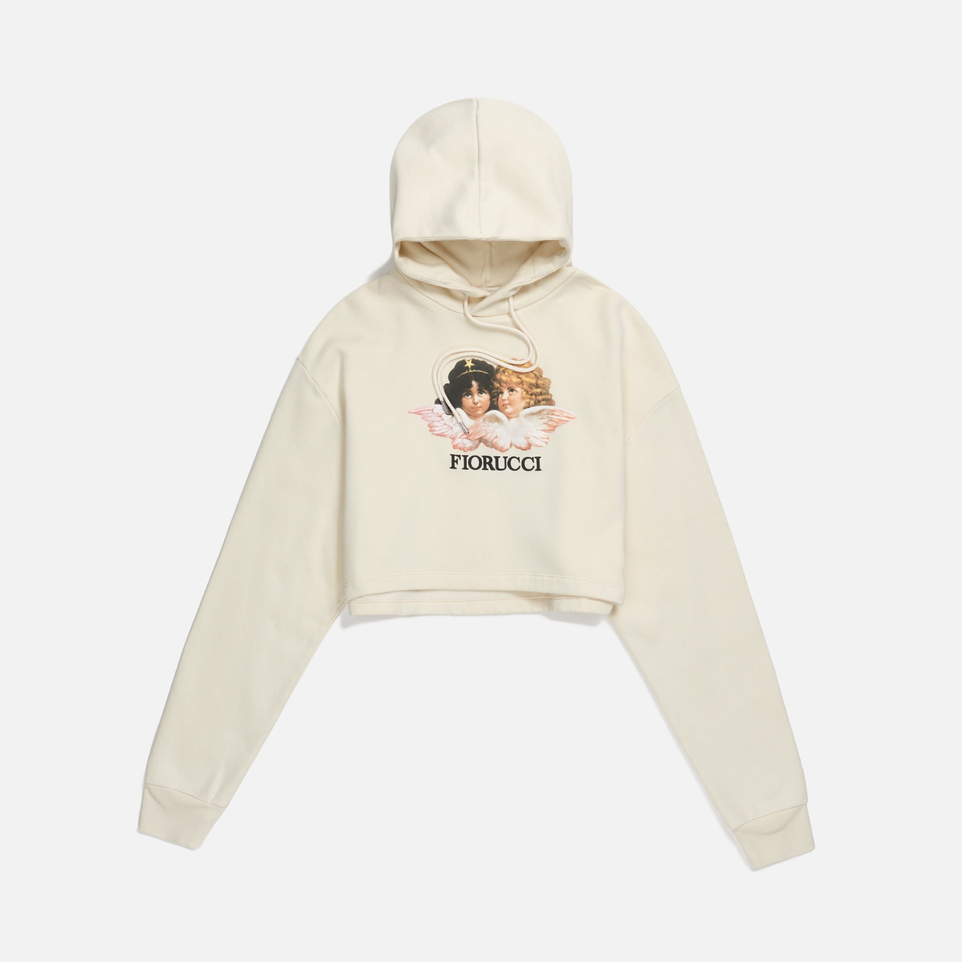 Fiorucci Vintage Angels Crop Hoodie - Sand