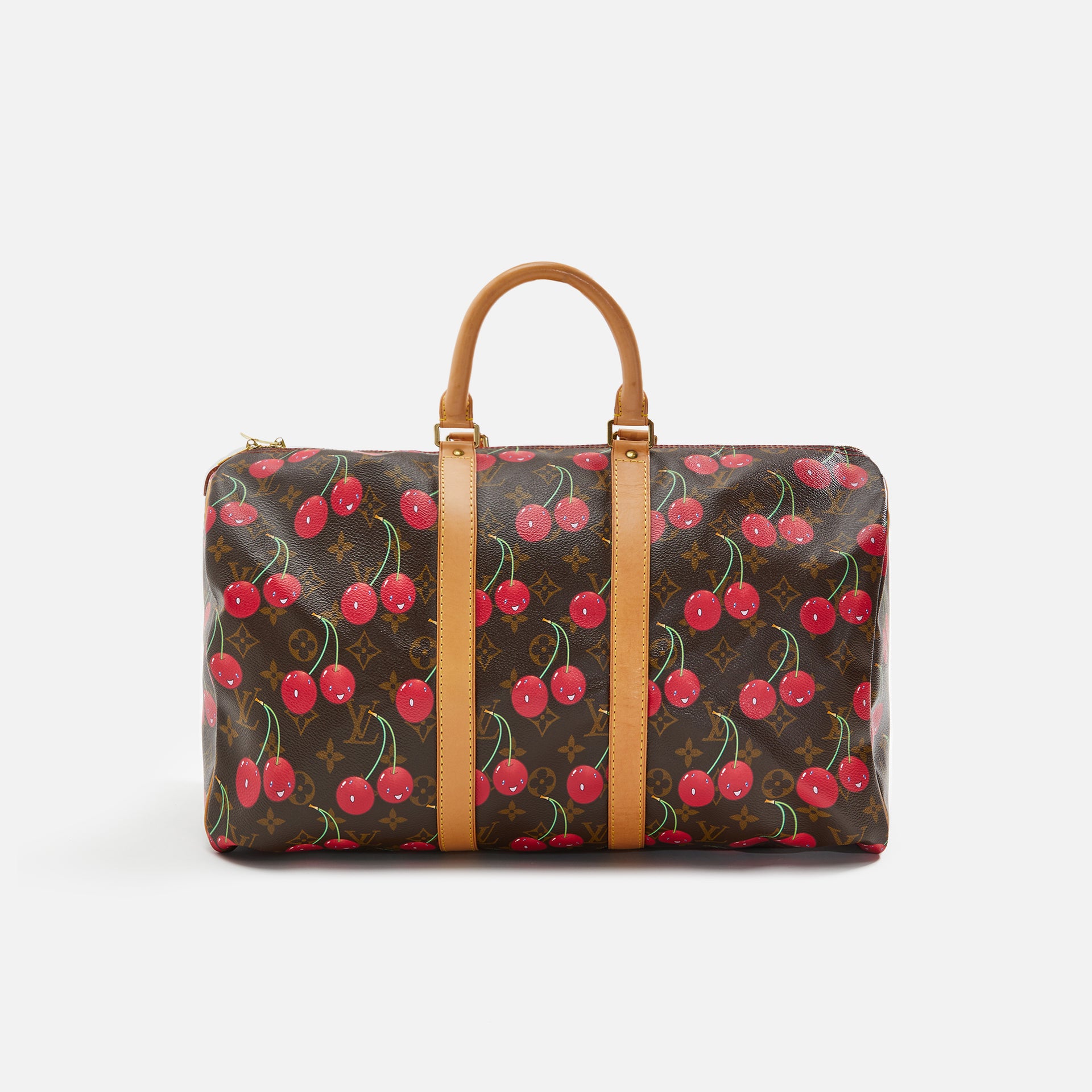 What Goes Around Comes Around Louis Vuitton Brown Murakami Cherry Keepall 45