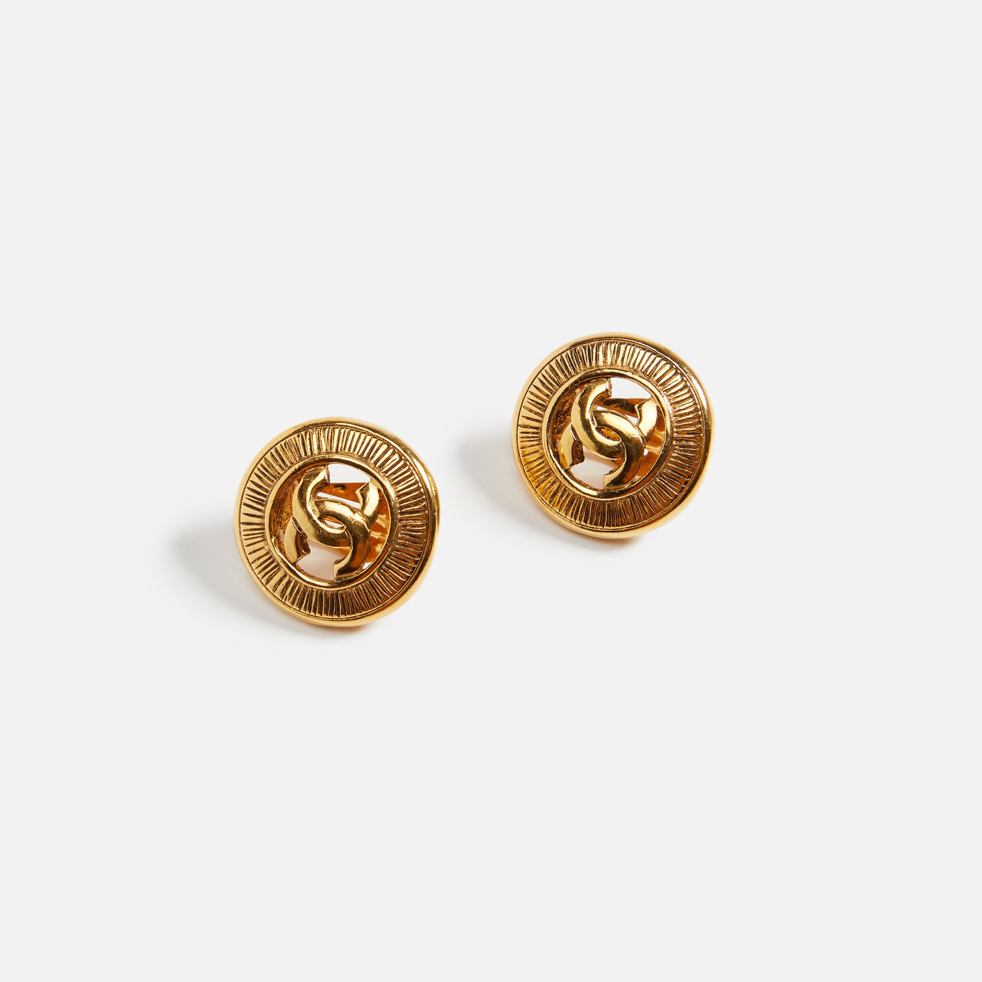 WGACA Chanel Sunburst Earrings - Gold