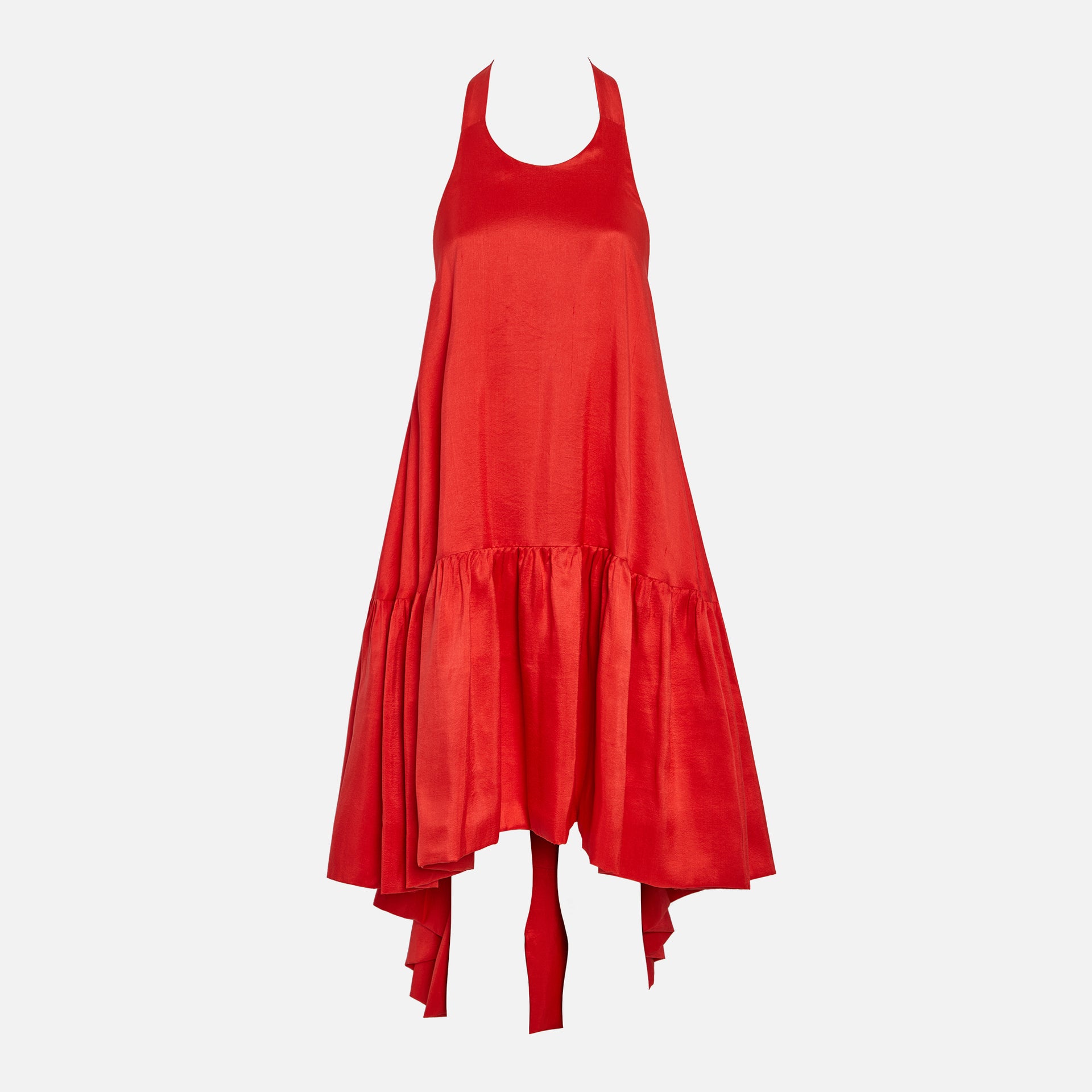 Azeeza Winston Raw Silk Dress - Papaya