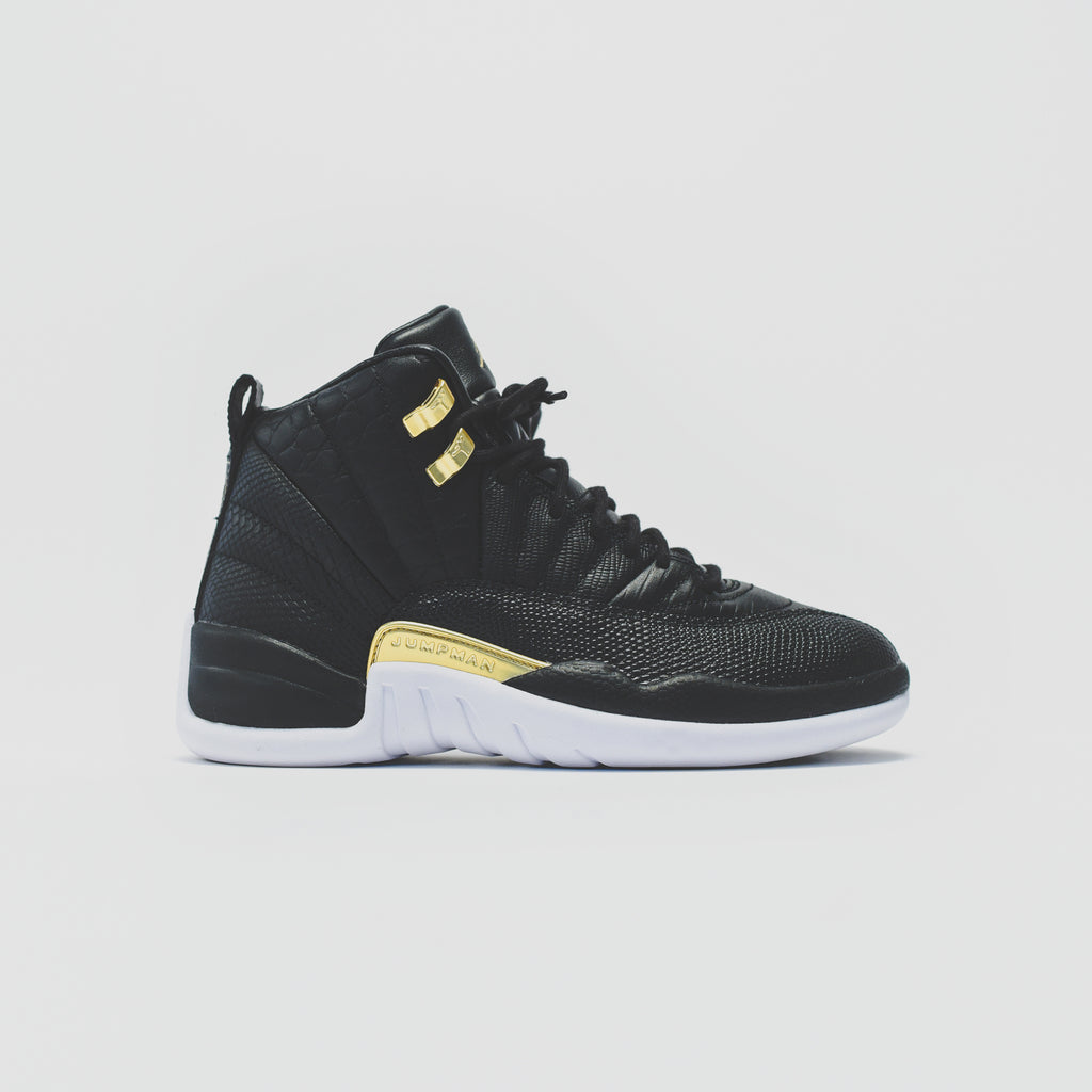 Black white metallic store gold jordan 12