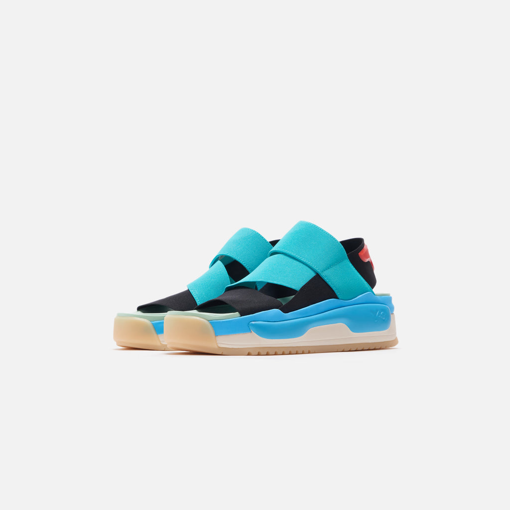 Y-3 Hokori Sandal - Black / Vivid Mint / Bright Cyan – Kith